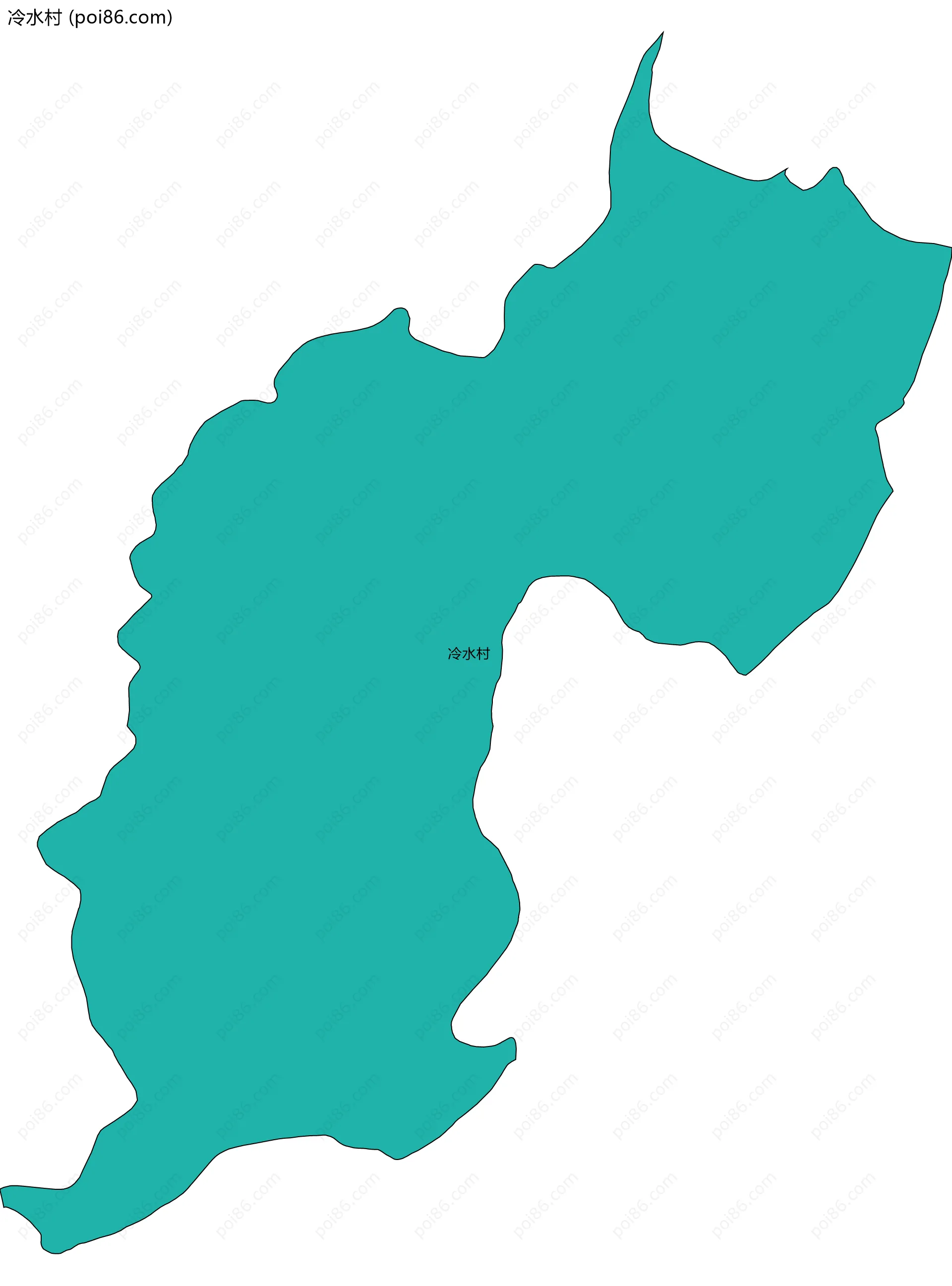 冷水村边界地图
