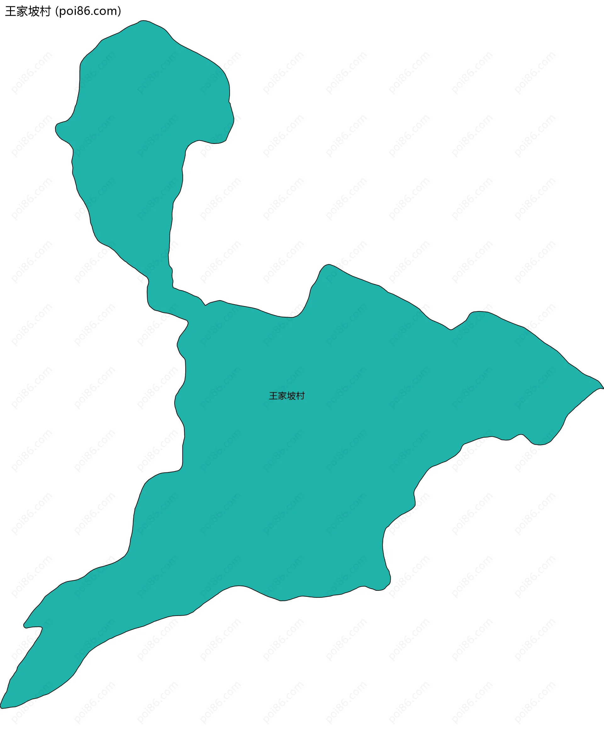 王家坡村边界地图