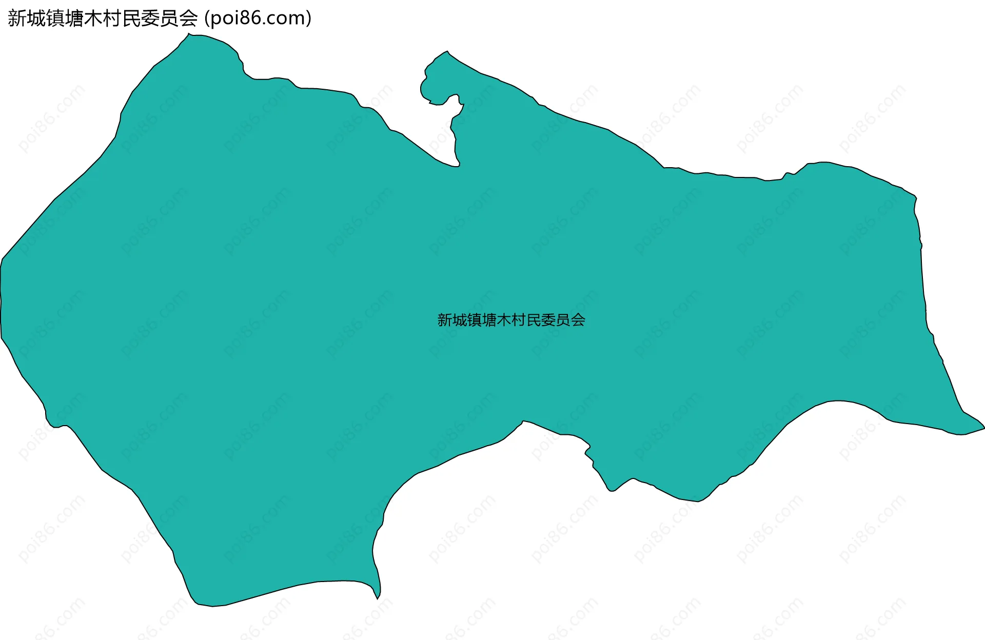 新城镇塘木村民委员会边界地图