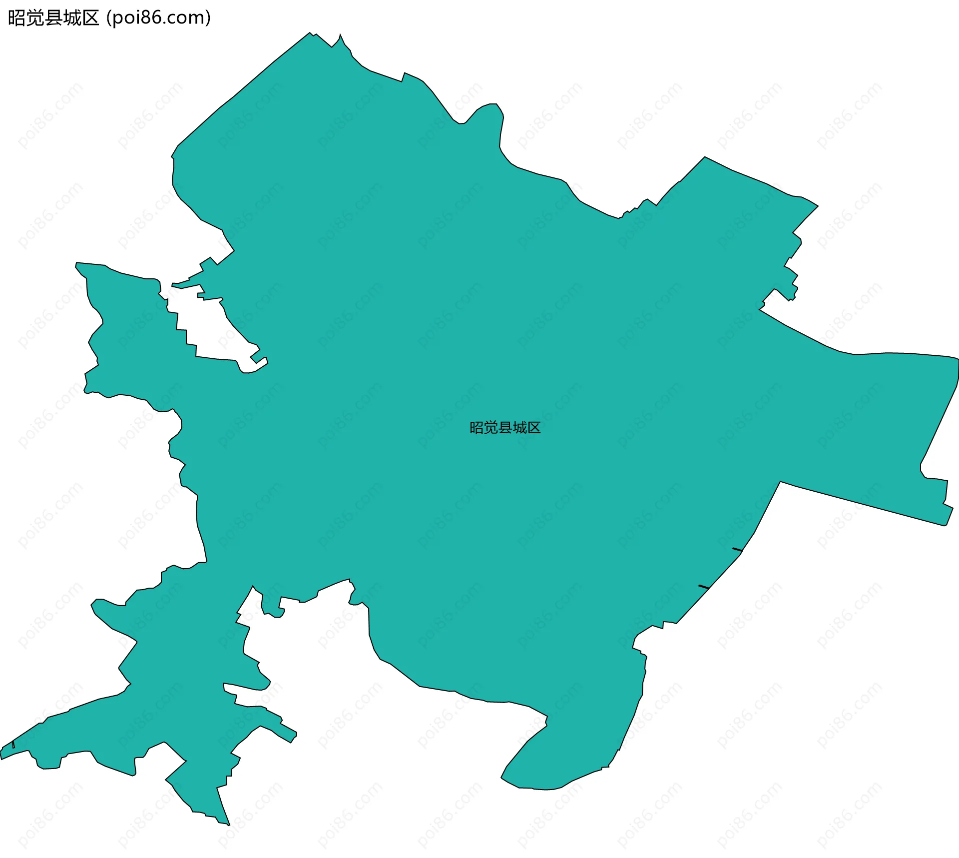 昭觉县城区边界地图