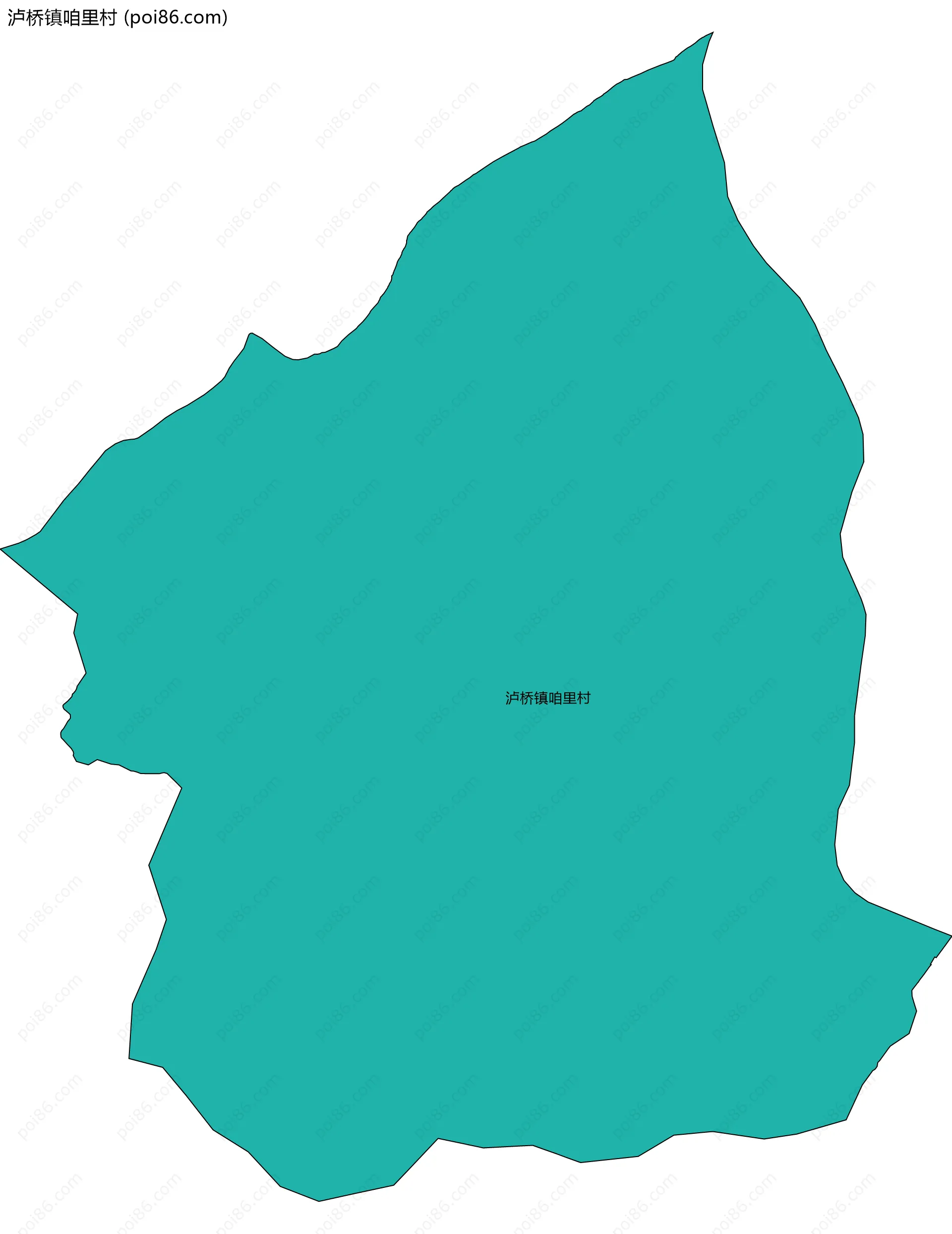 泸桥镇咱里村边界地图