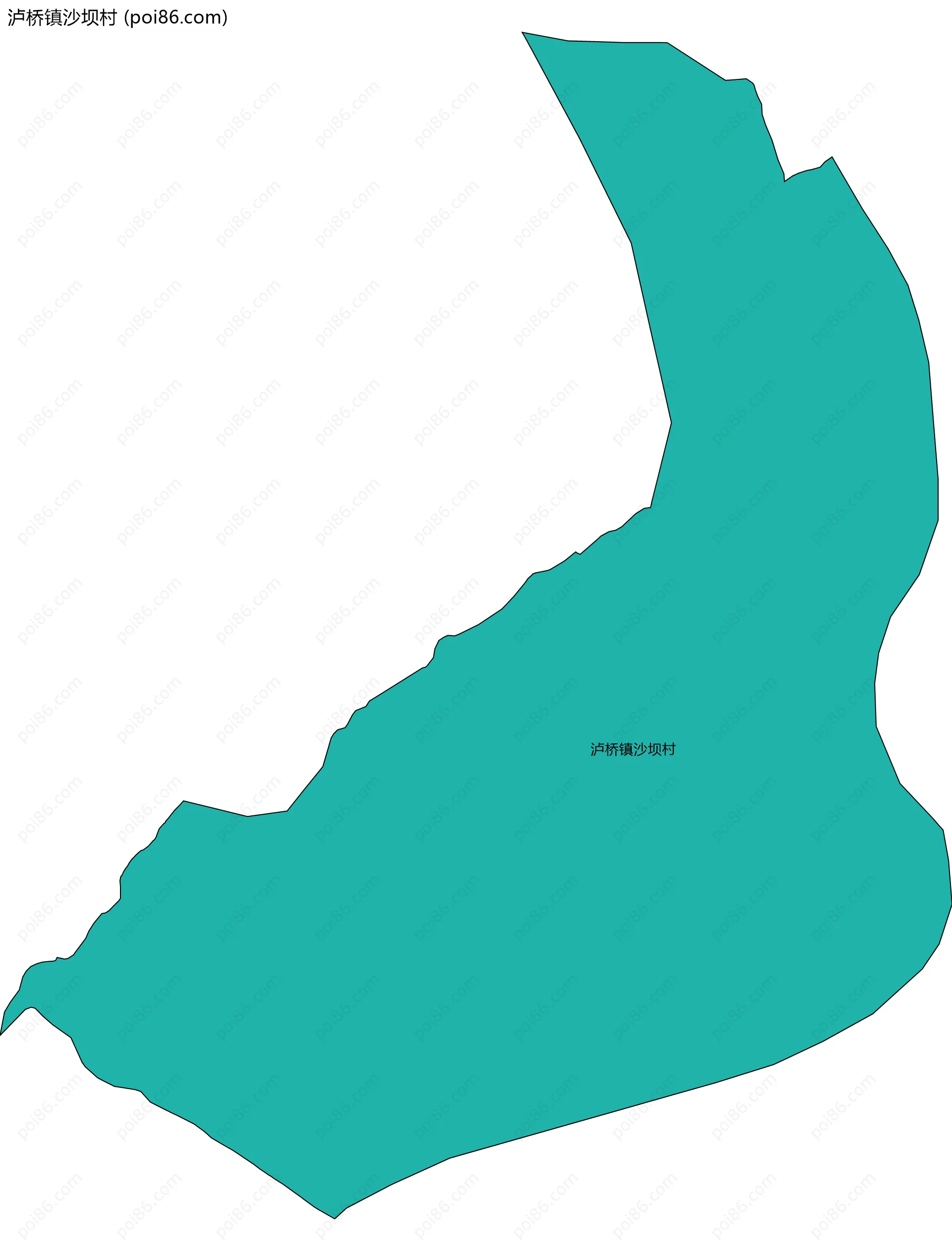 泸桥镇沙坝村边界地图