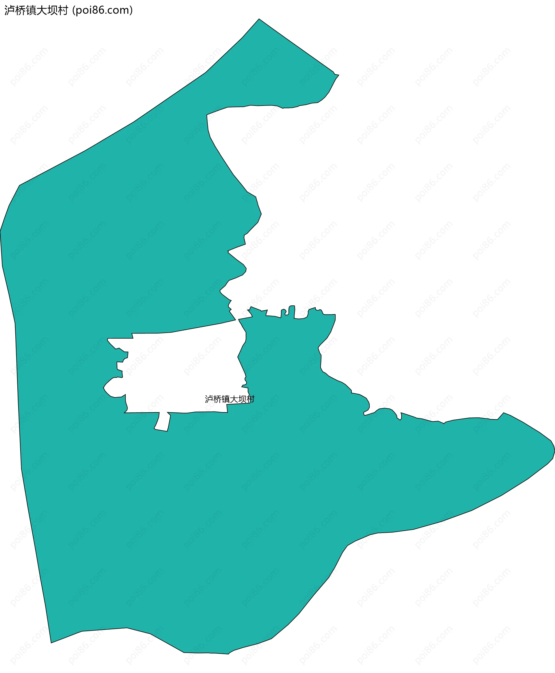 泸桥镇大坝村边界地图