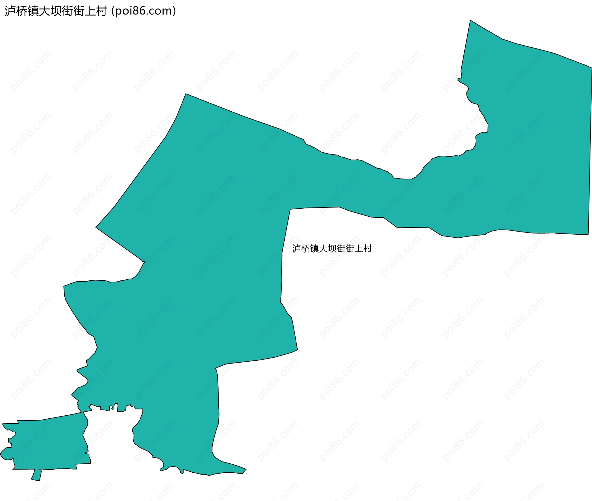 泸桥镇大坝街街上村边界地图