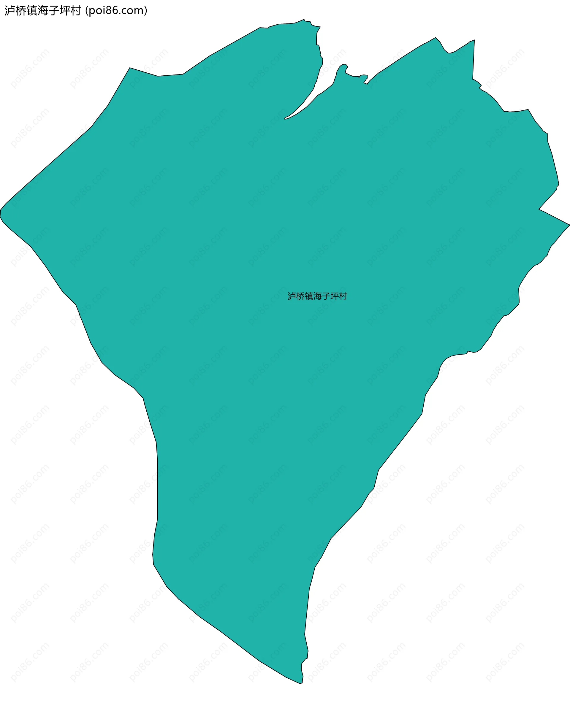 泸桥镇海子坪村边界地图