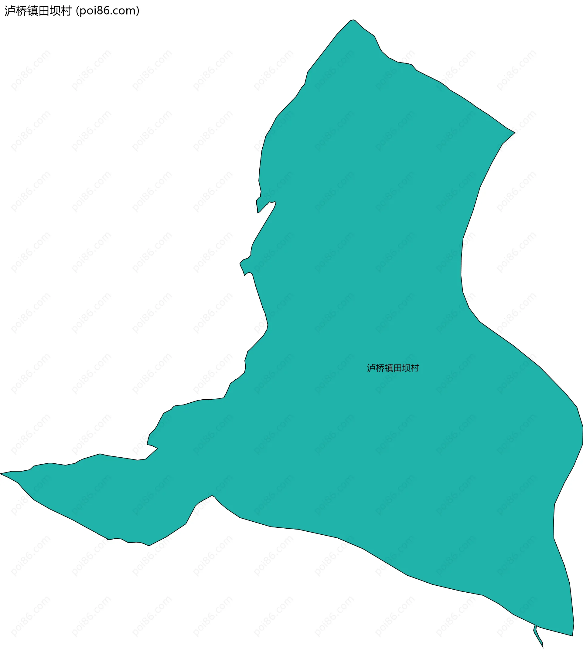 泸桥镇田坝村边界地图