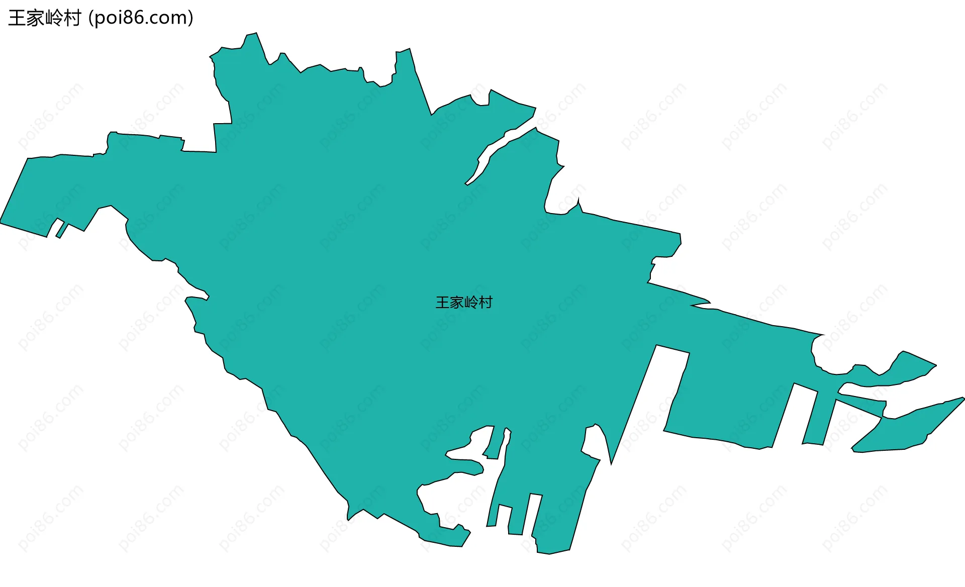 王家岭村边界地图