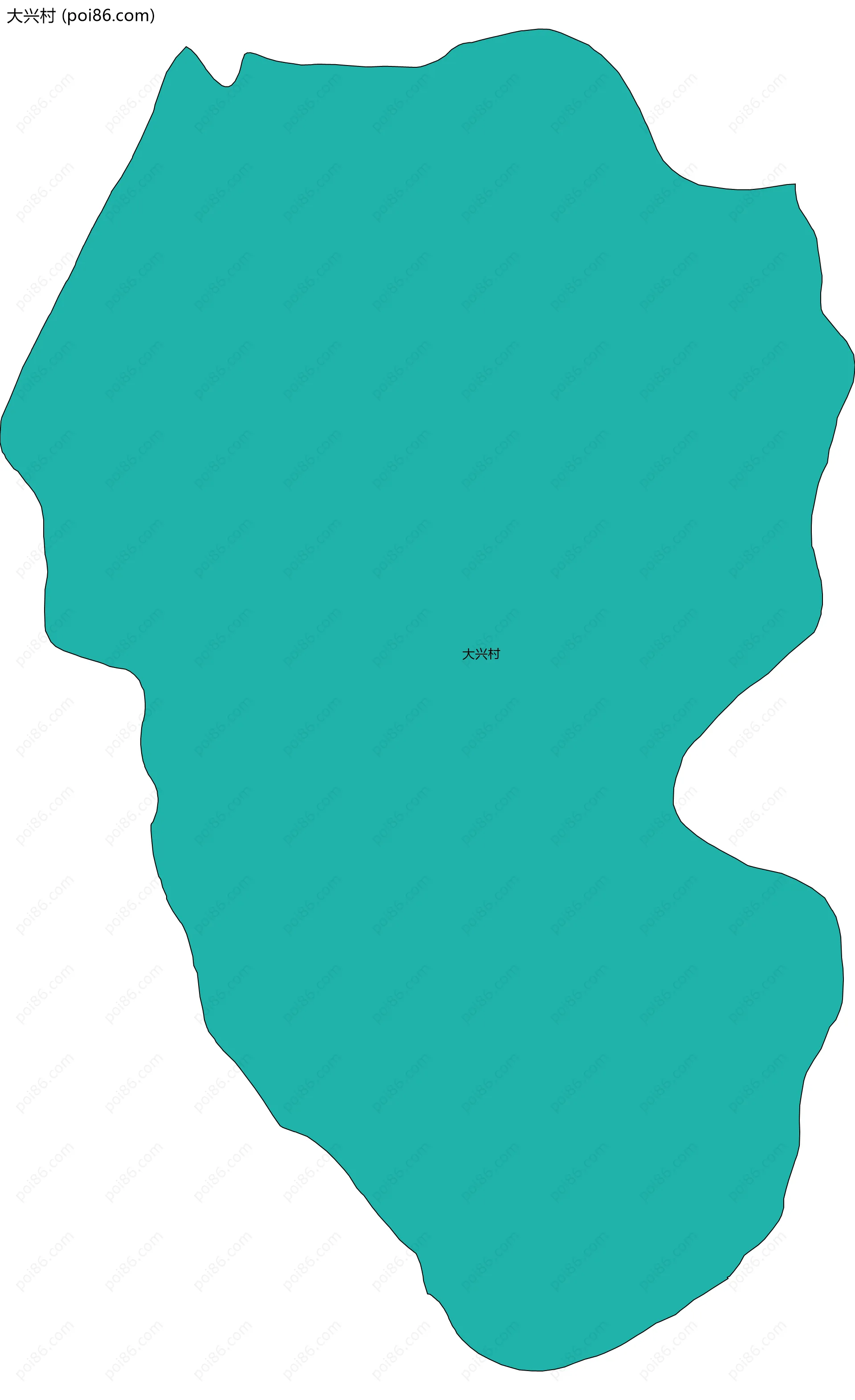 大兴村边界地图