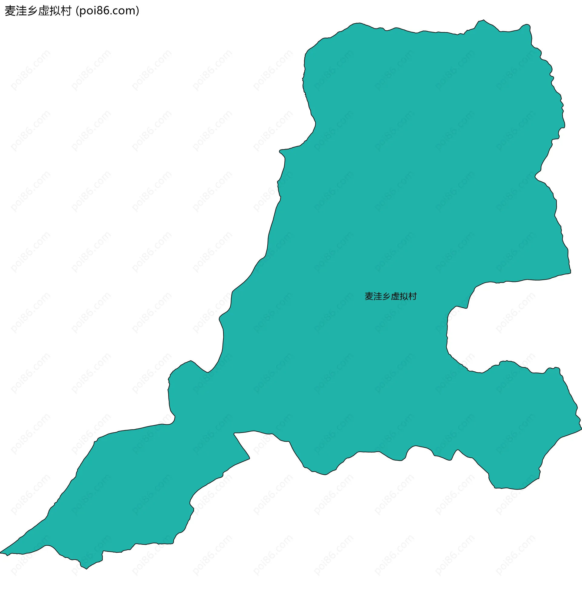 麦洼乡虚拟村边界地图(五级行政区划)