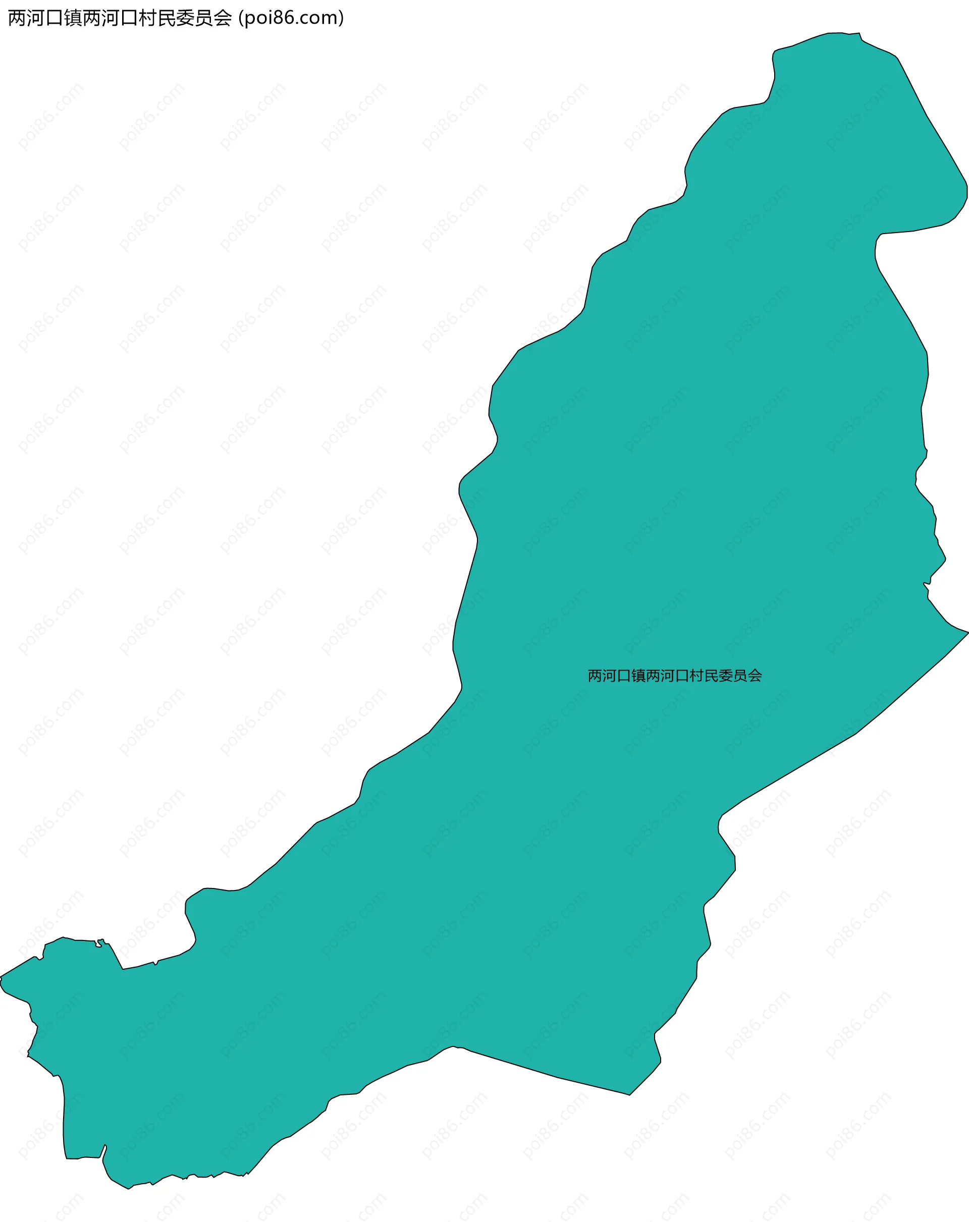 两河口镇两河口村民委员会边界地图