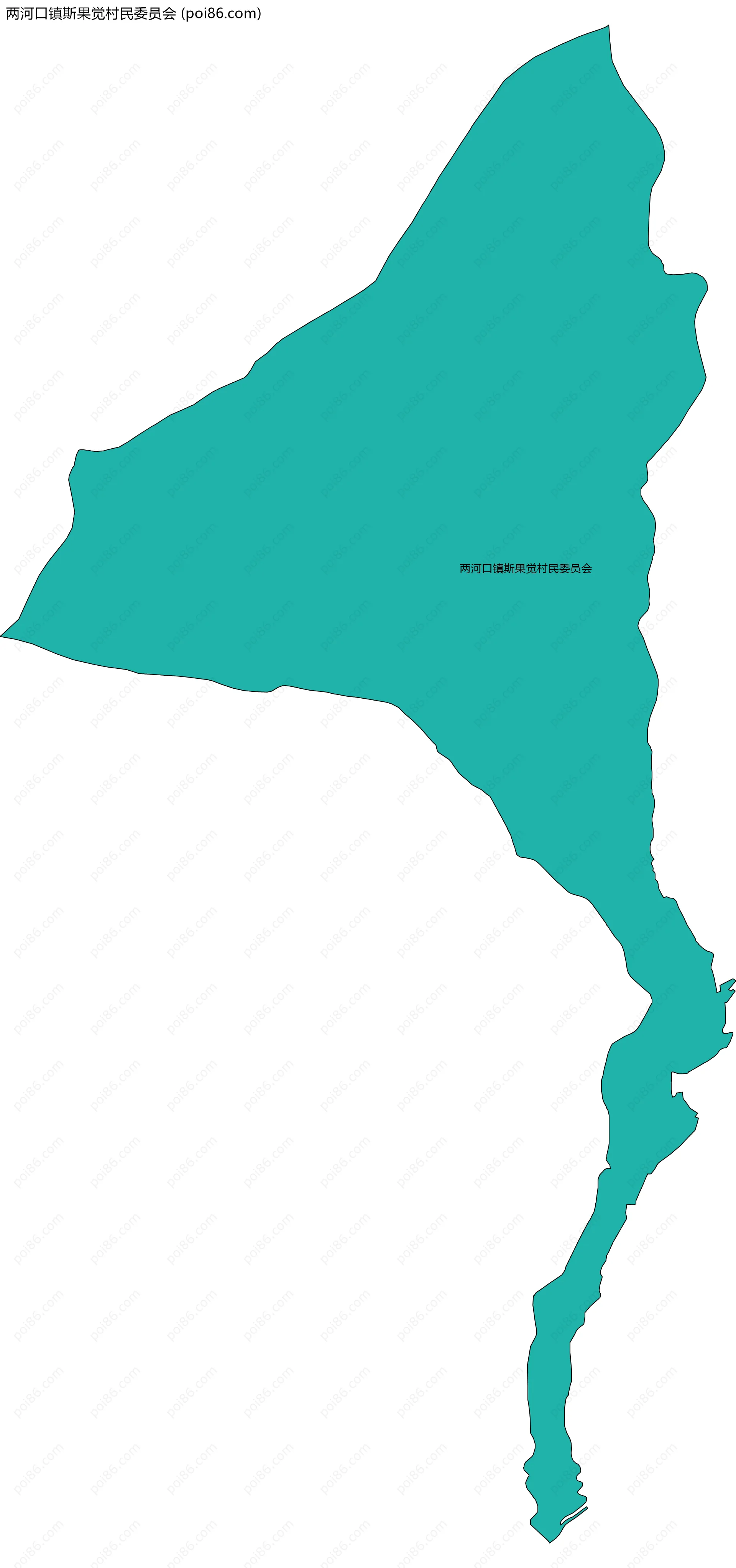 两河口镇斯果觉村民委员会边界地图