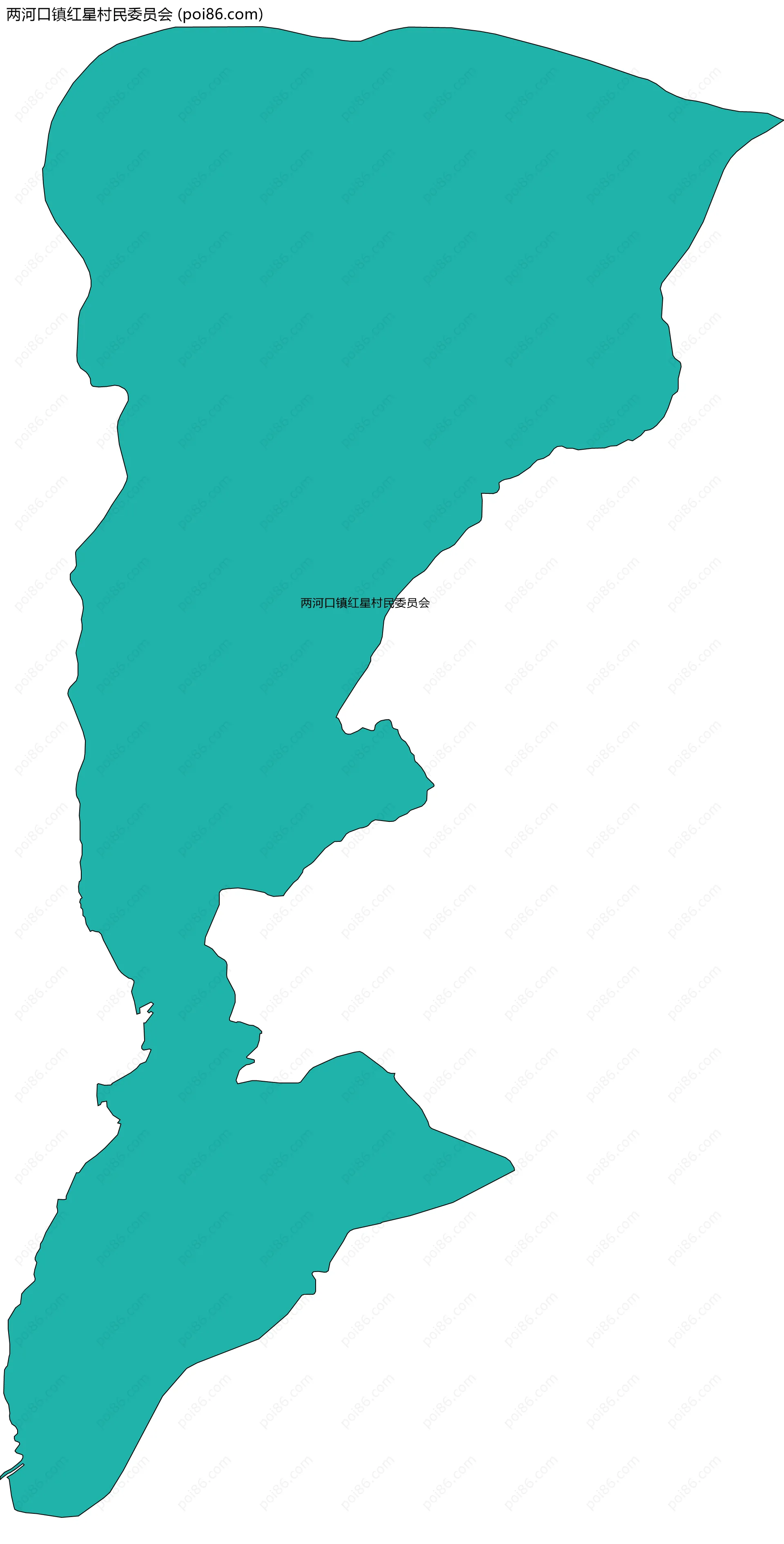 两河口镇红星村民委员会边界地图