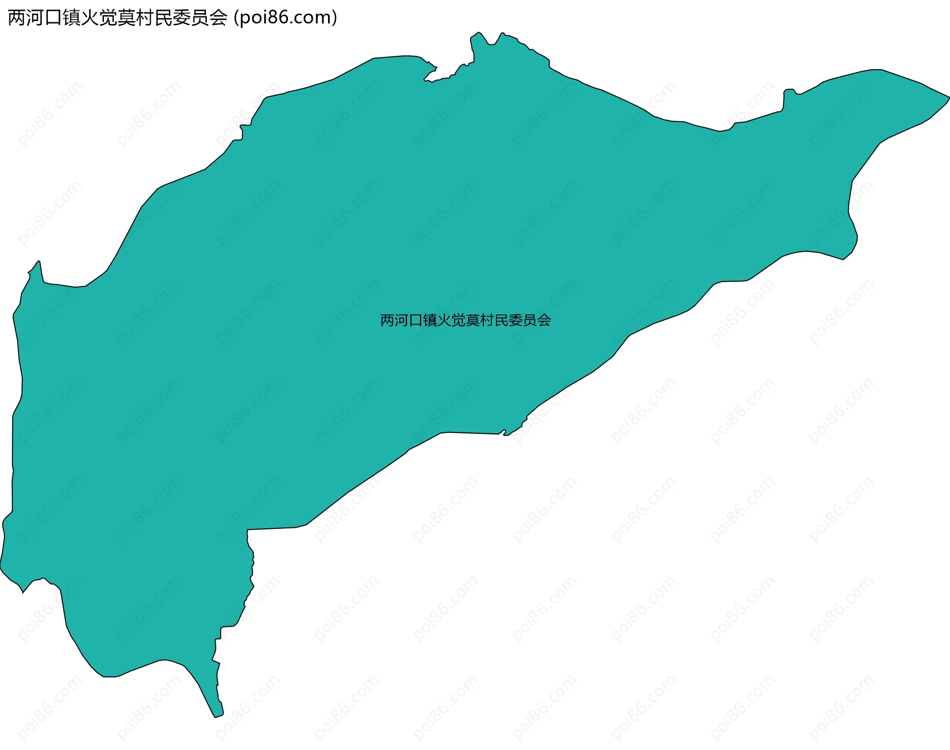 两河口镇火觉莫村民委员会边界地图