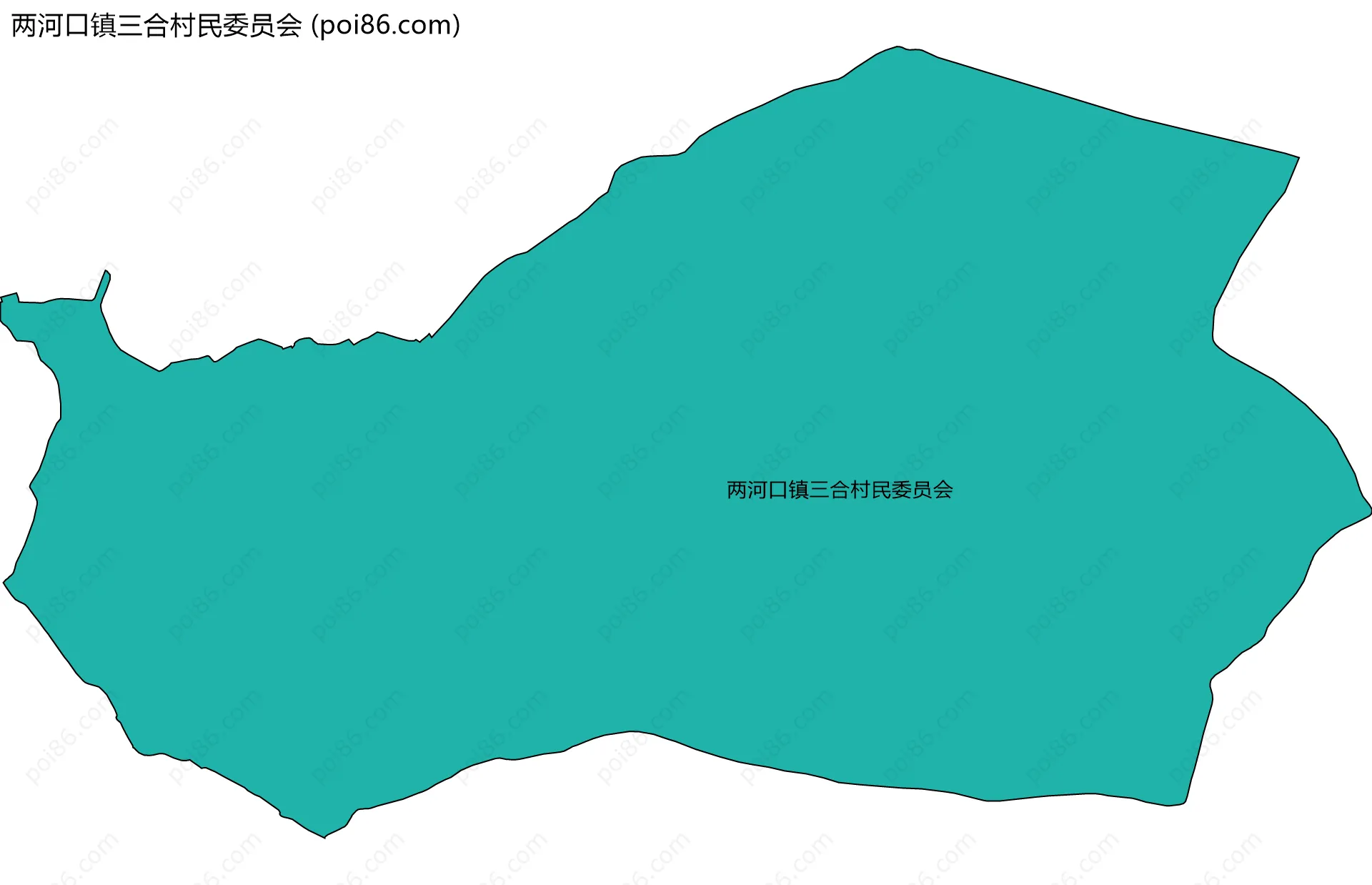 两河口镇三合村民委员会边界地图