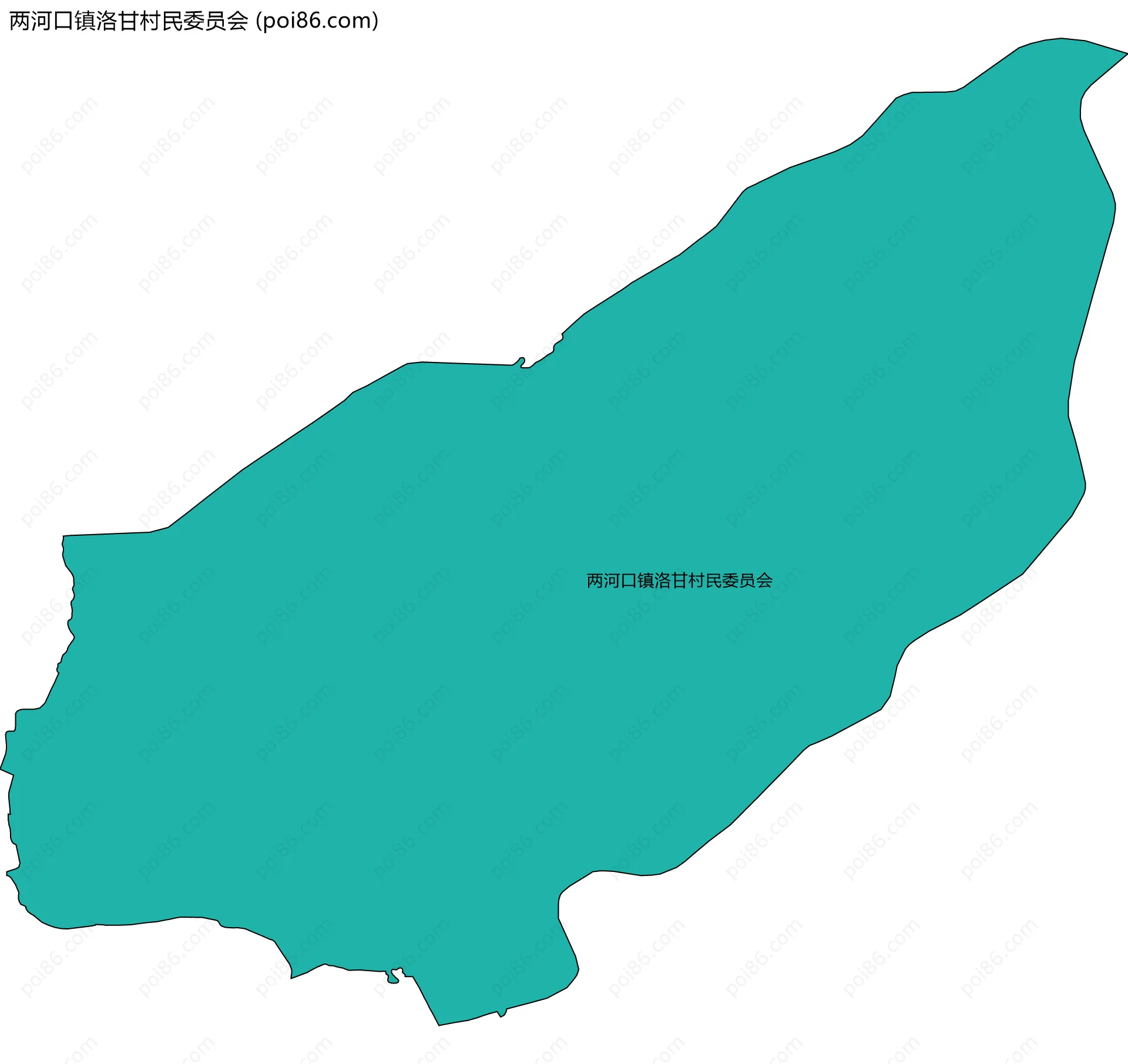 两河口镇洛甘村民委员会边界地图