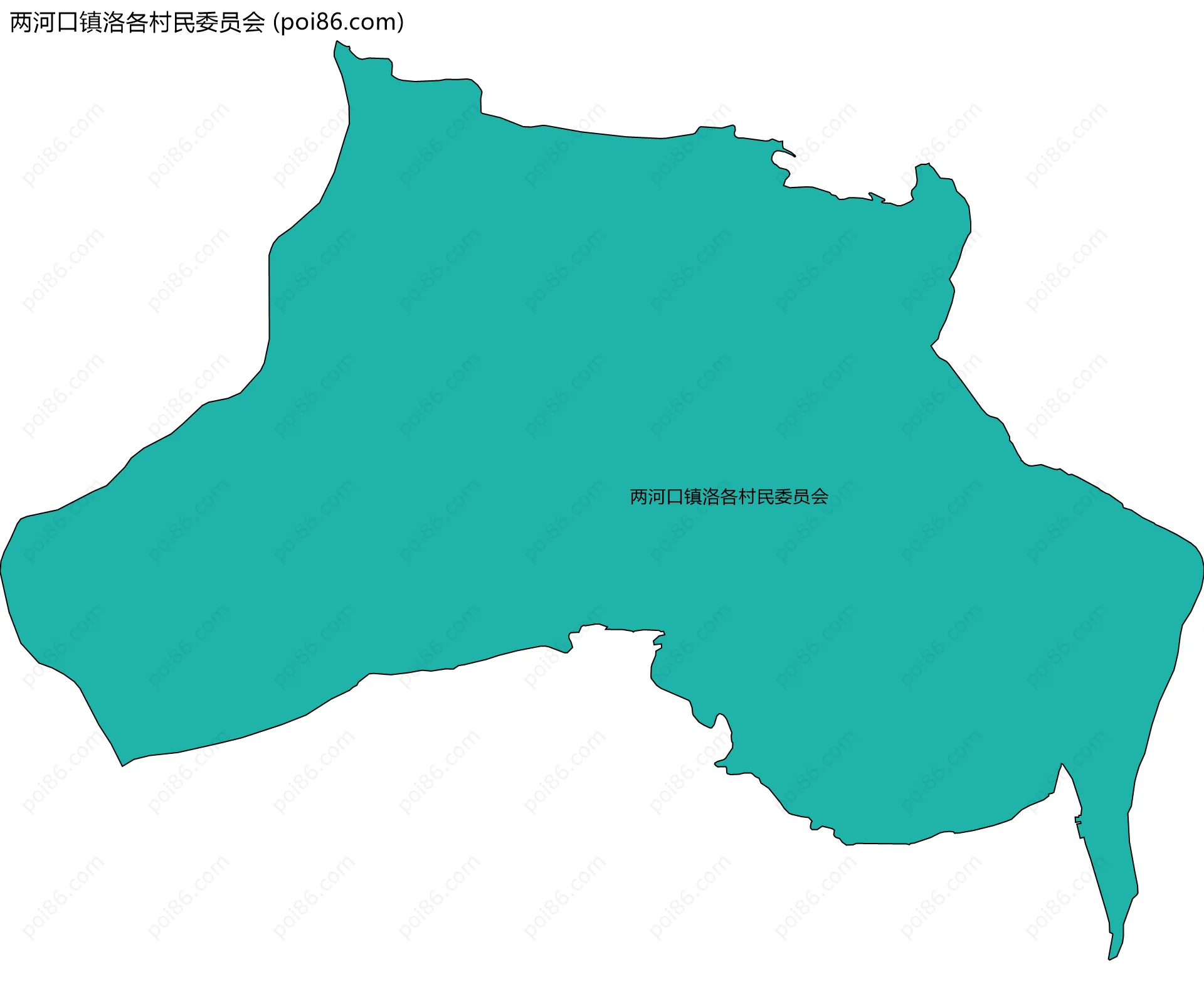 两河口镇洛各村民委员会边界地图