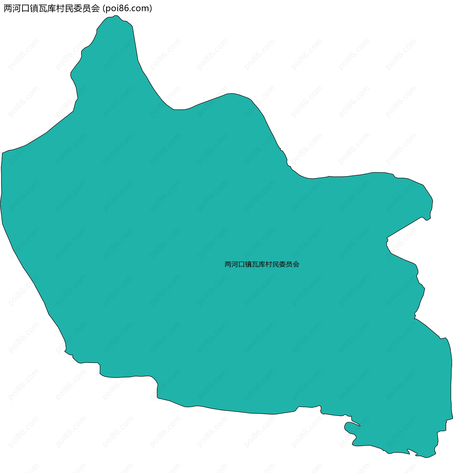 两河口镇瓦库村民委员会边界地图