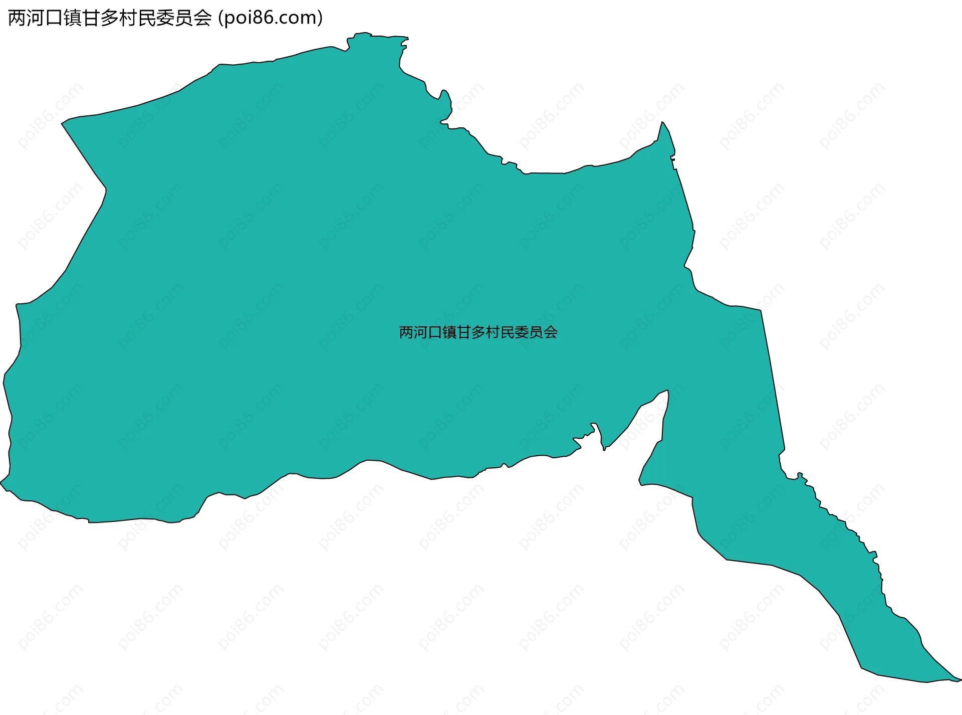 两河口镇甘多村民委员会边界地图