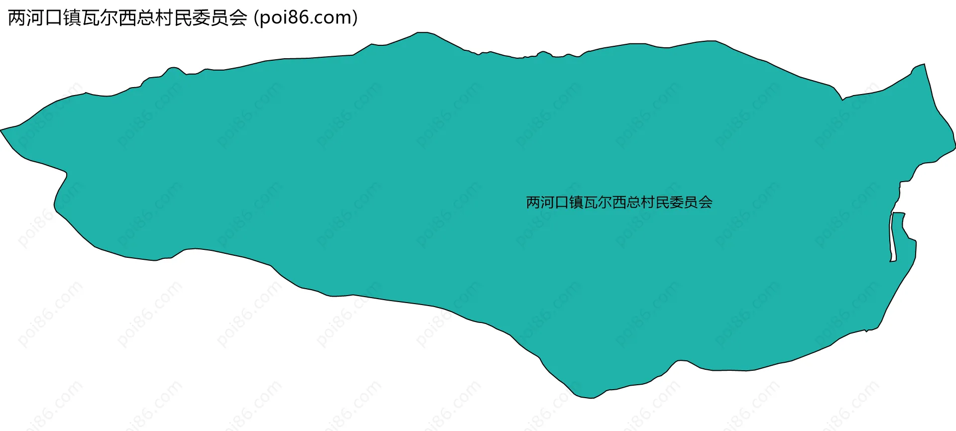 两河口镇瓦尔西总村民委员会边界地图