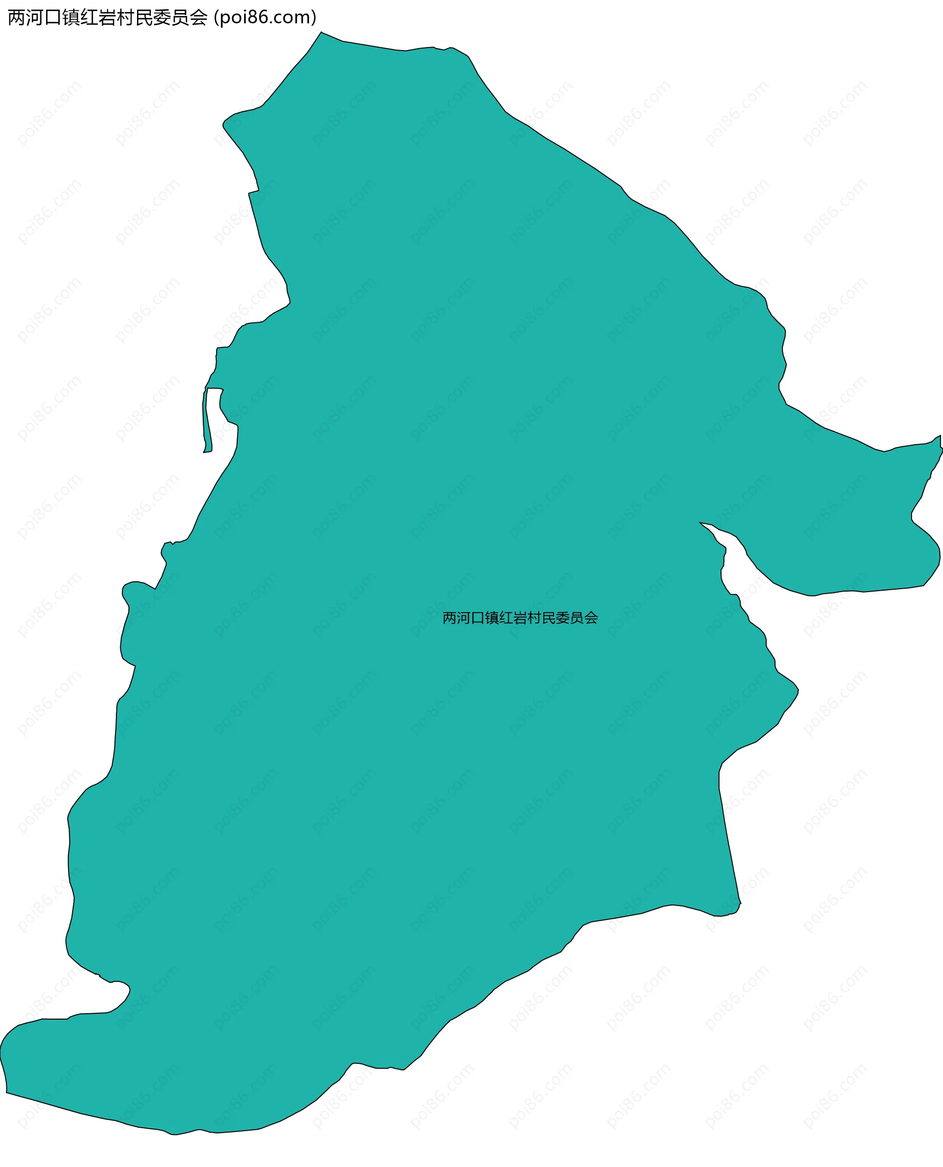 两河口镇红岩村民委员会边界地图