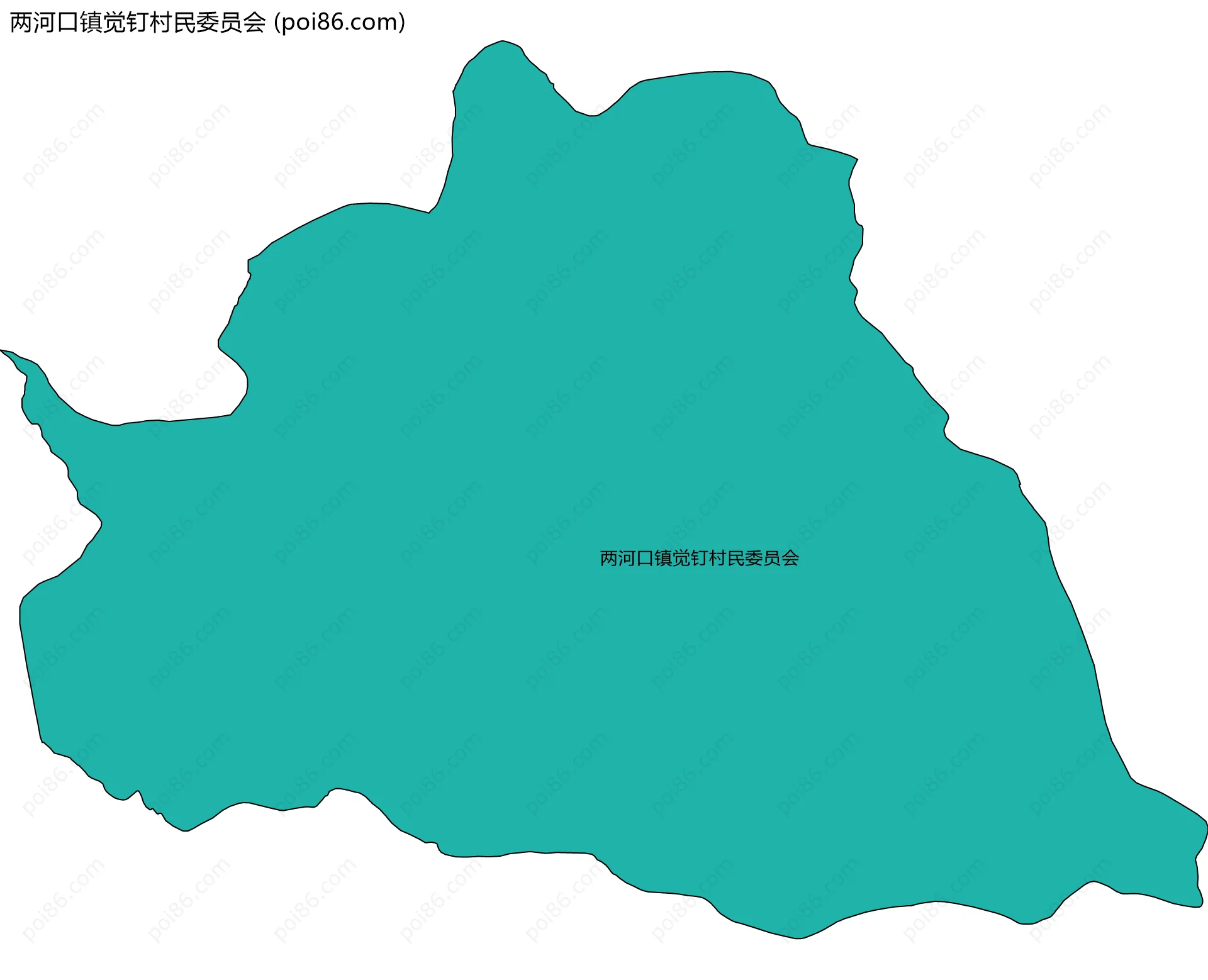 两河口镇觉钉村民委员会边界地图