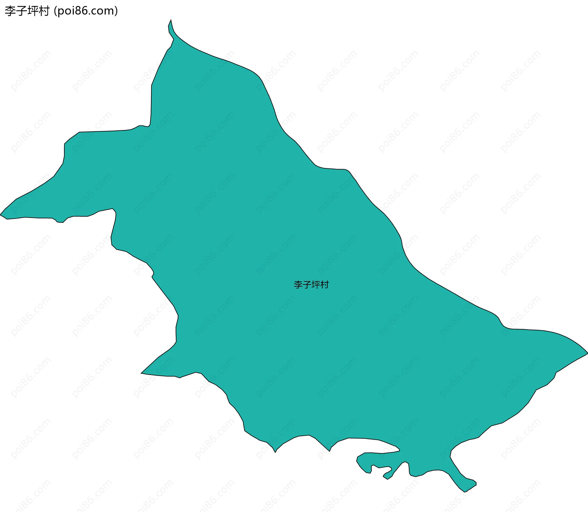 李子坪村边界地图