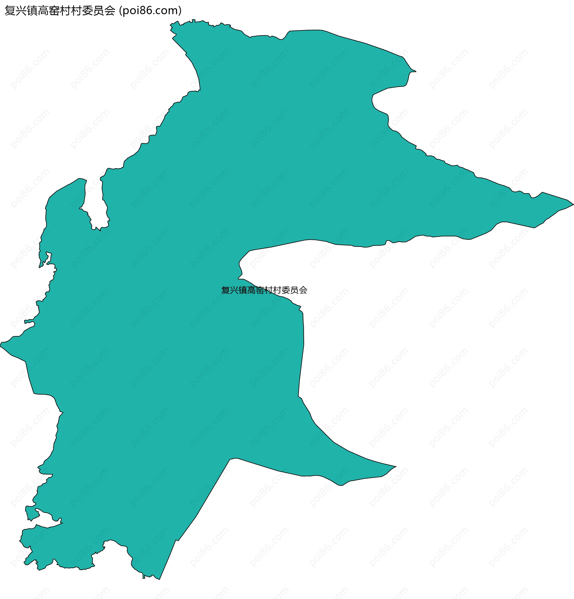 复兴镇高窑村村委员会边界地图