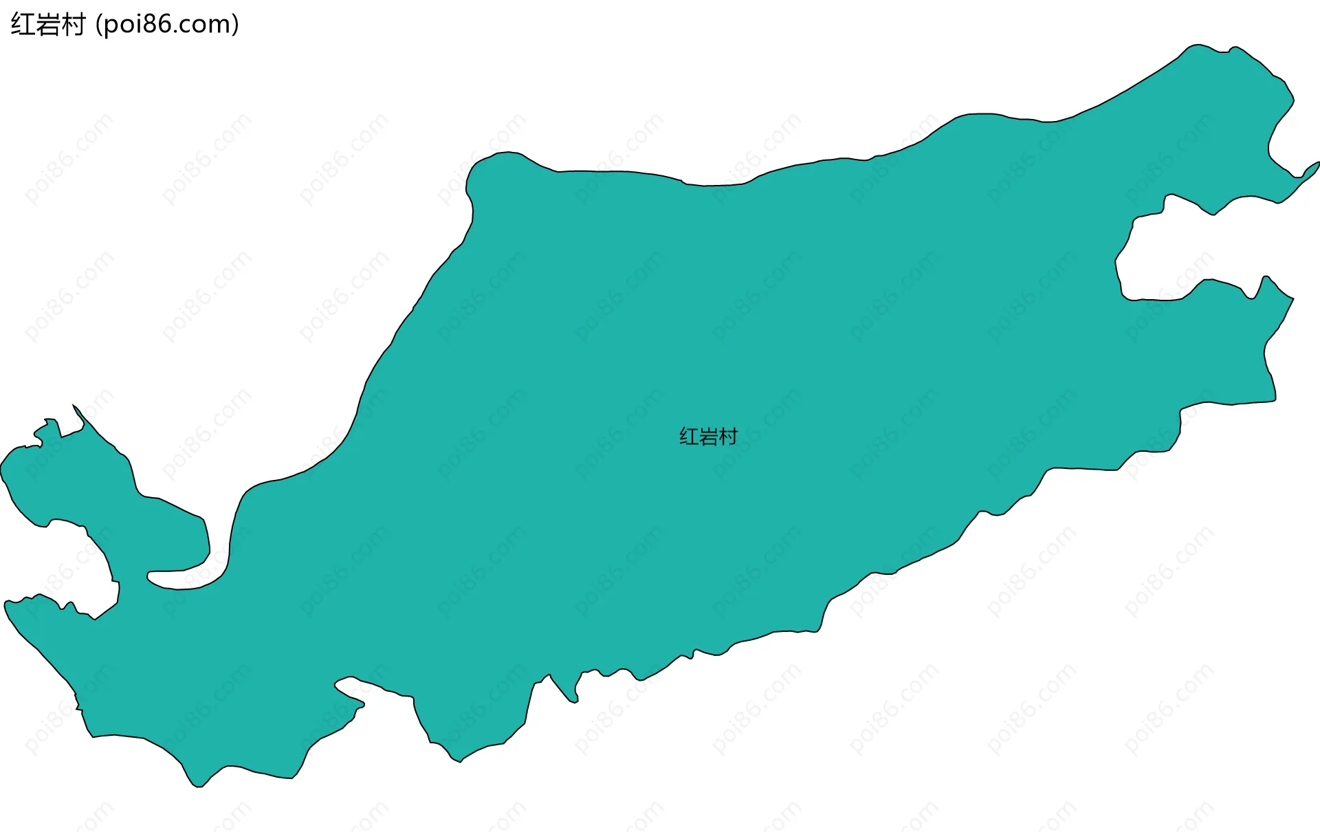 红岩村边界地图