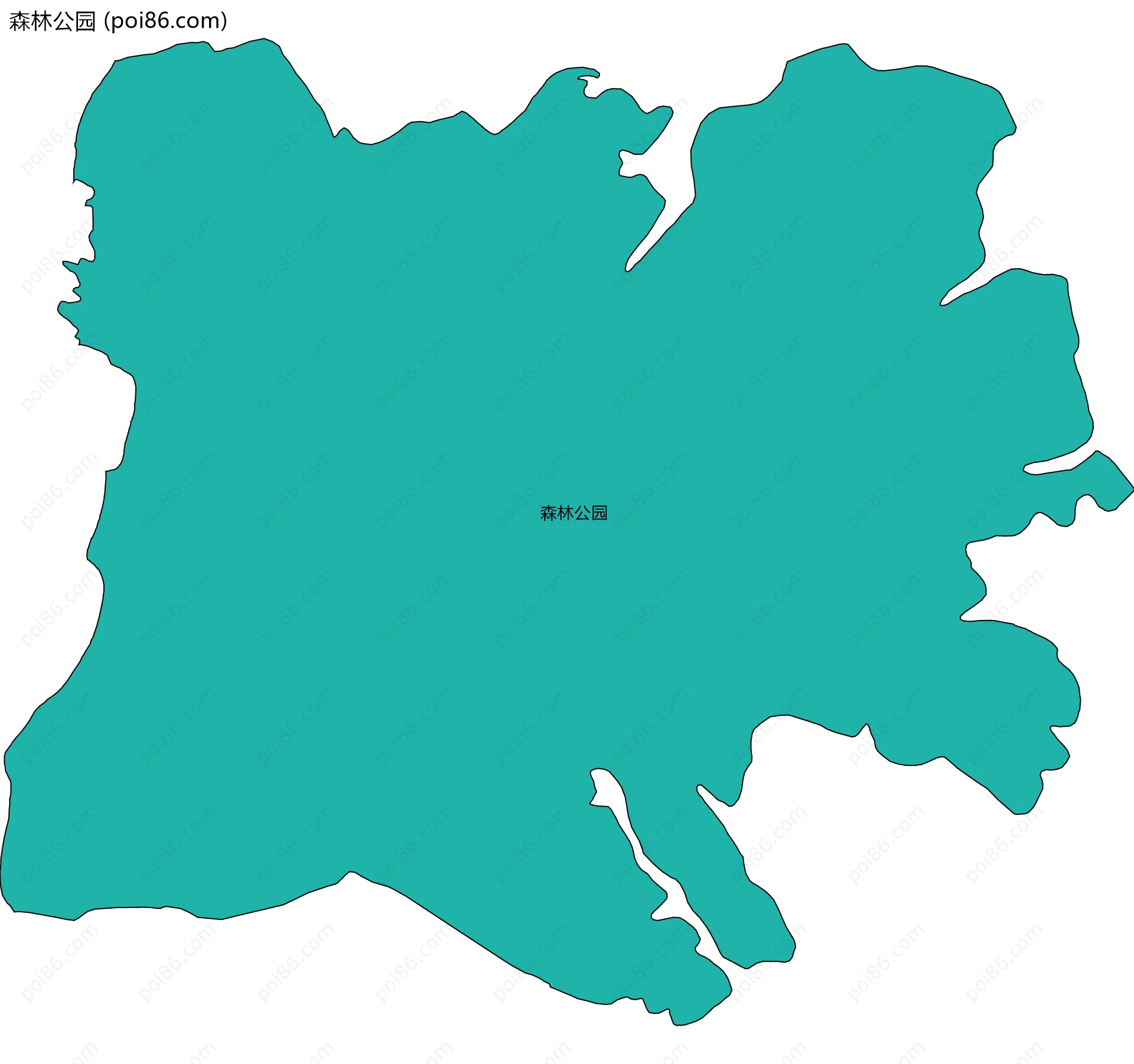 森林公园边界地图