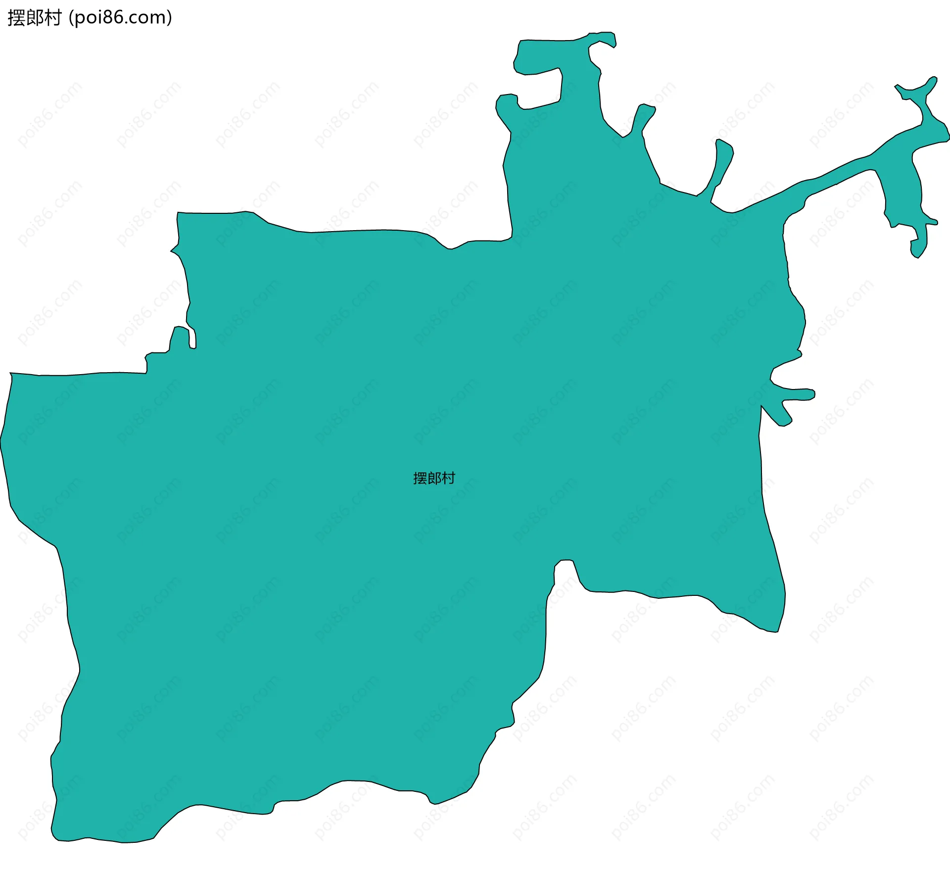 摆郎村边界地图