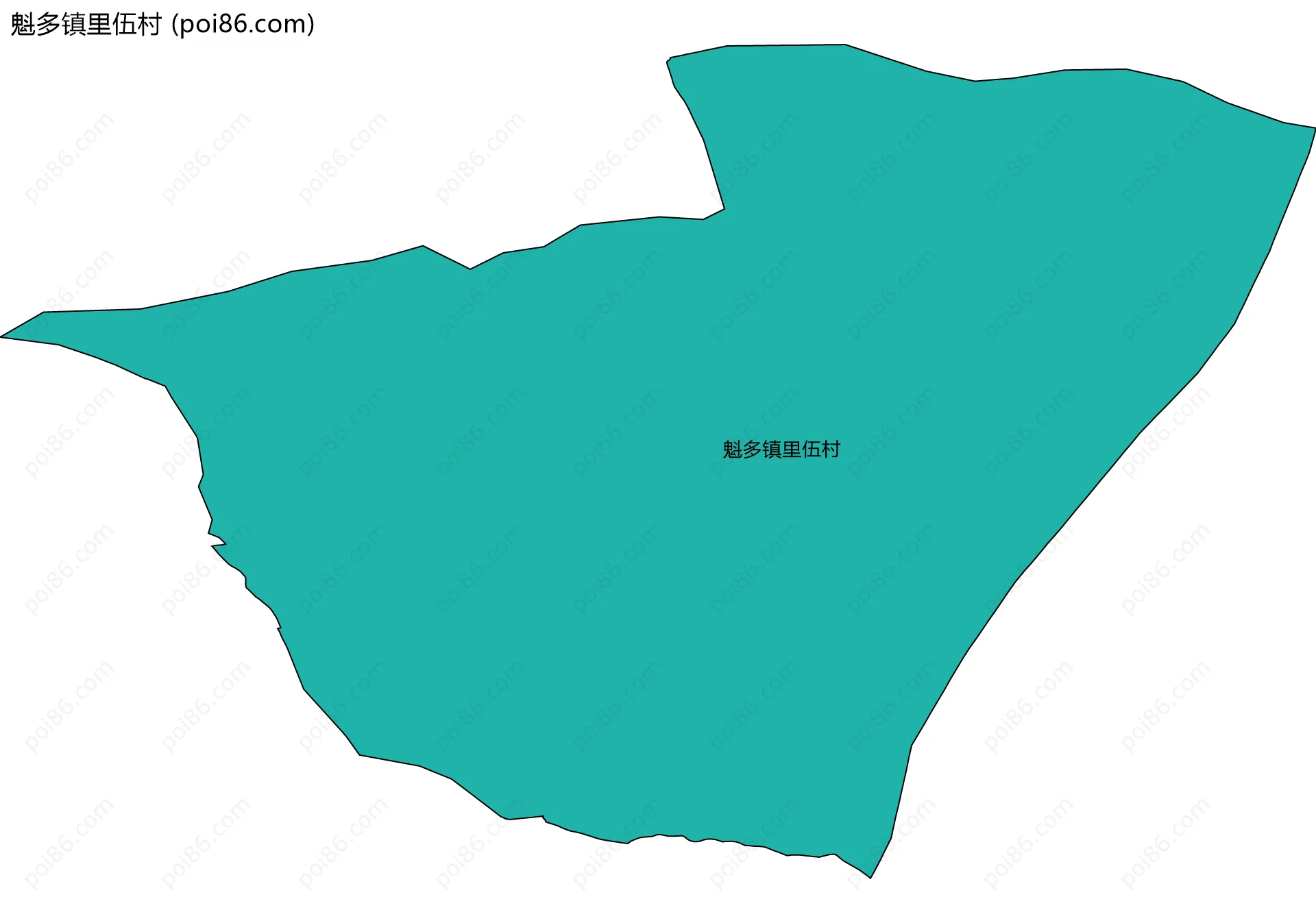 魁多镇里伍村边界地图