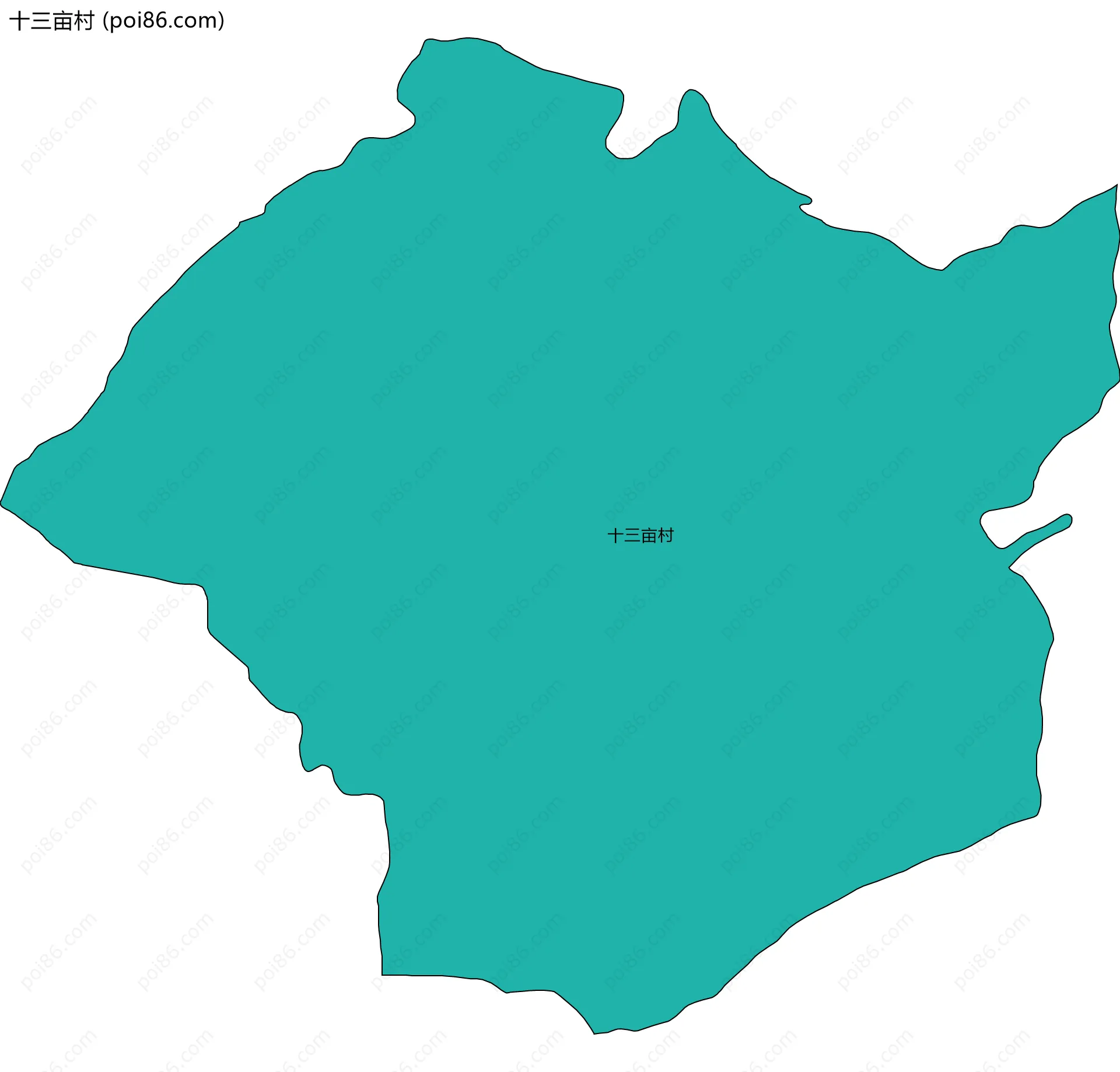 十三亩村边界地图