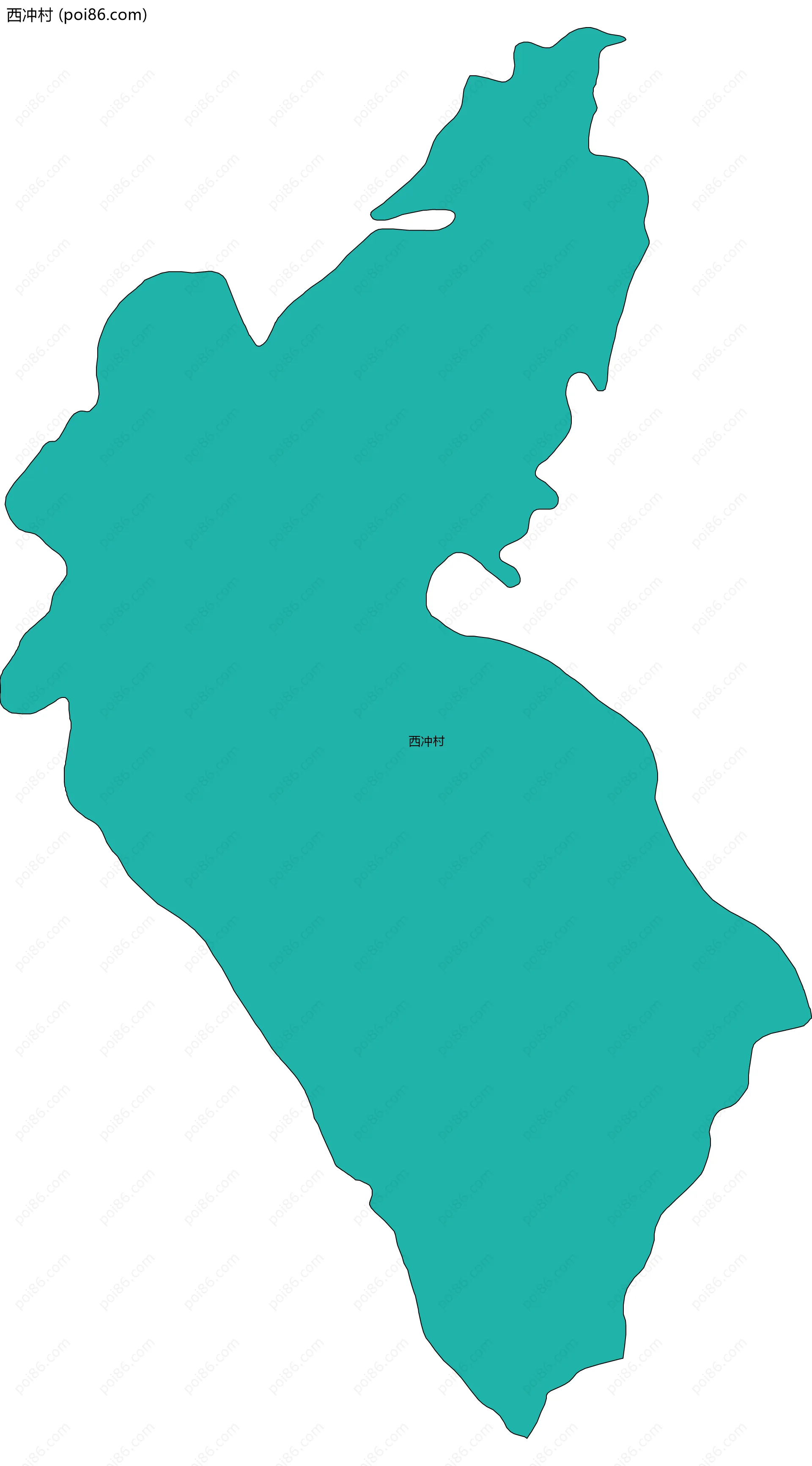 西冲村边界地图