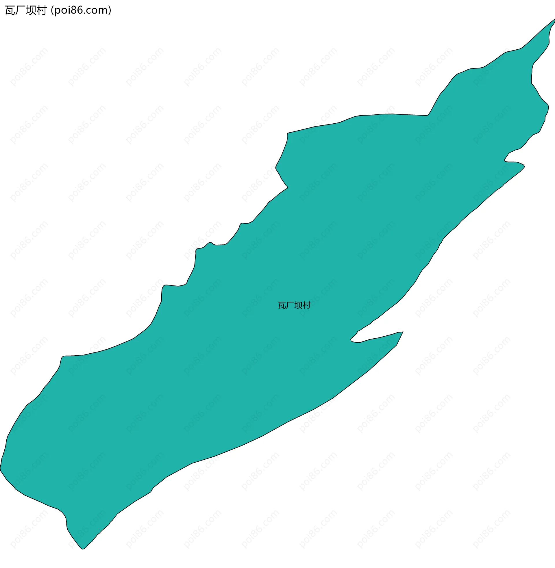 瓦厂坝村边界地图