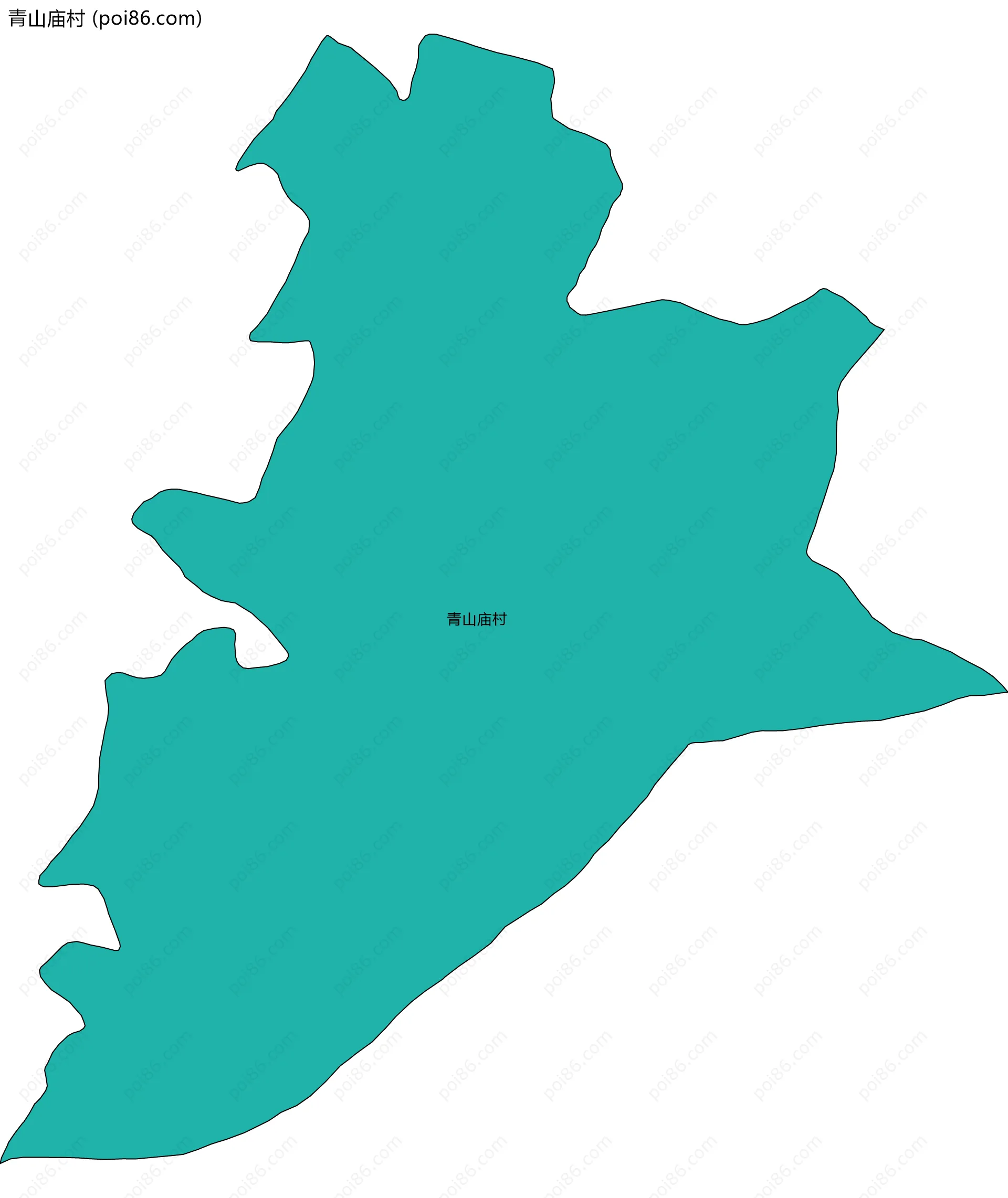 青山庙村边界地图