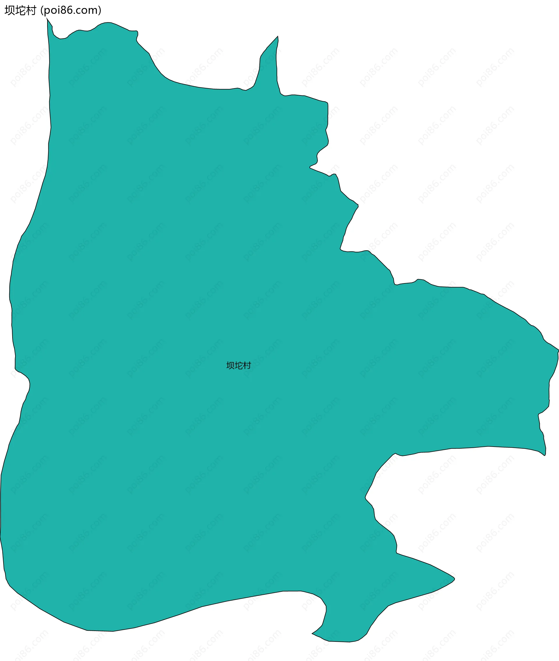 坝坨村边界地图