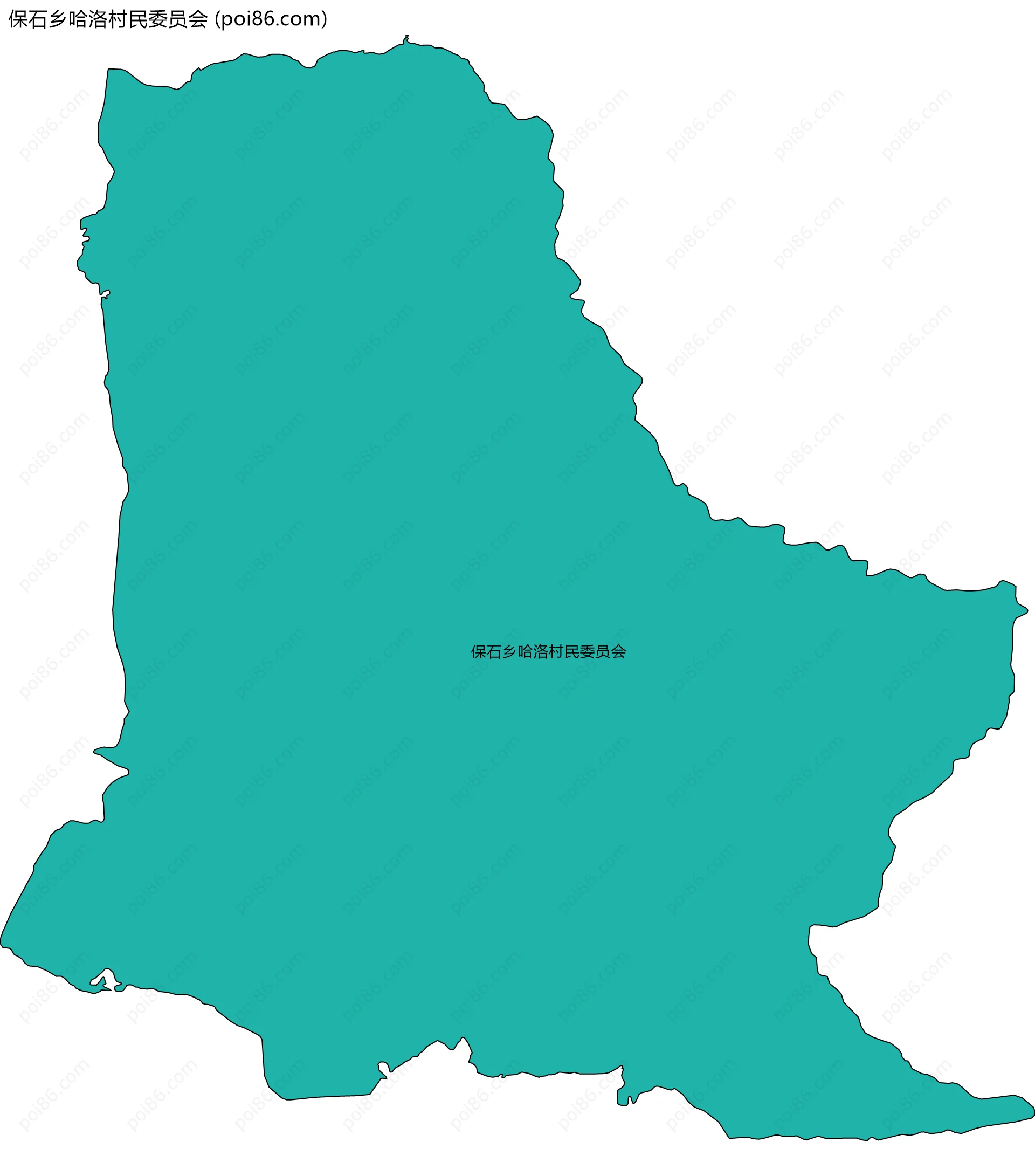 保石乡哈洛村民委员会边界地图