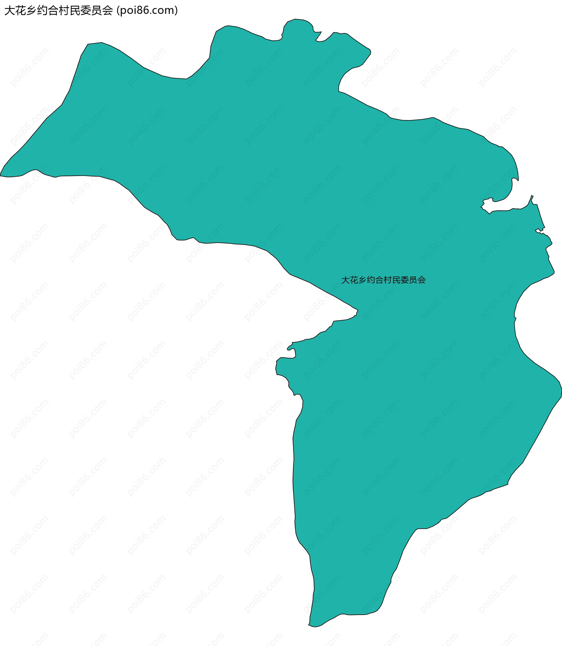 大花乡约合村民委员会边界地图