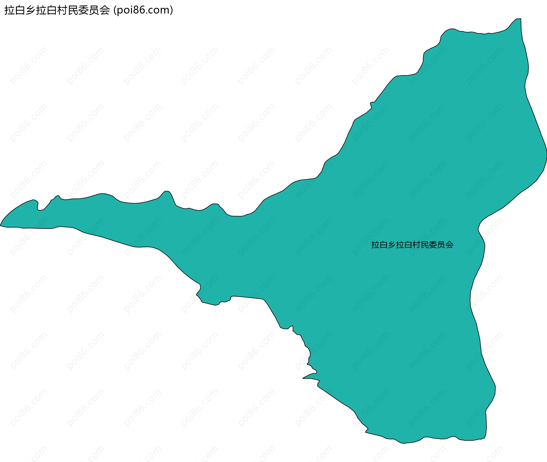 拉白乡拉白村民委员会边界地图