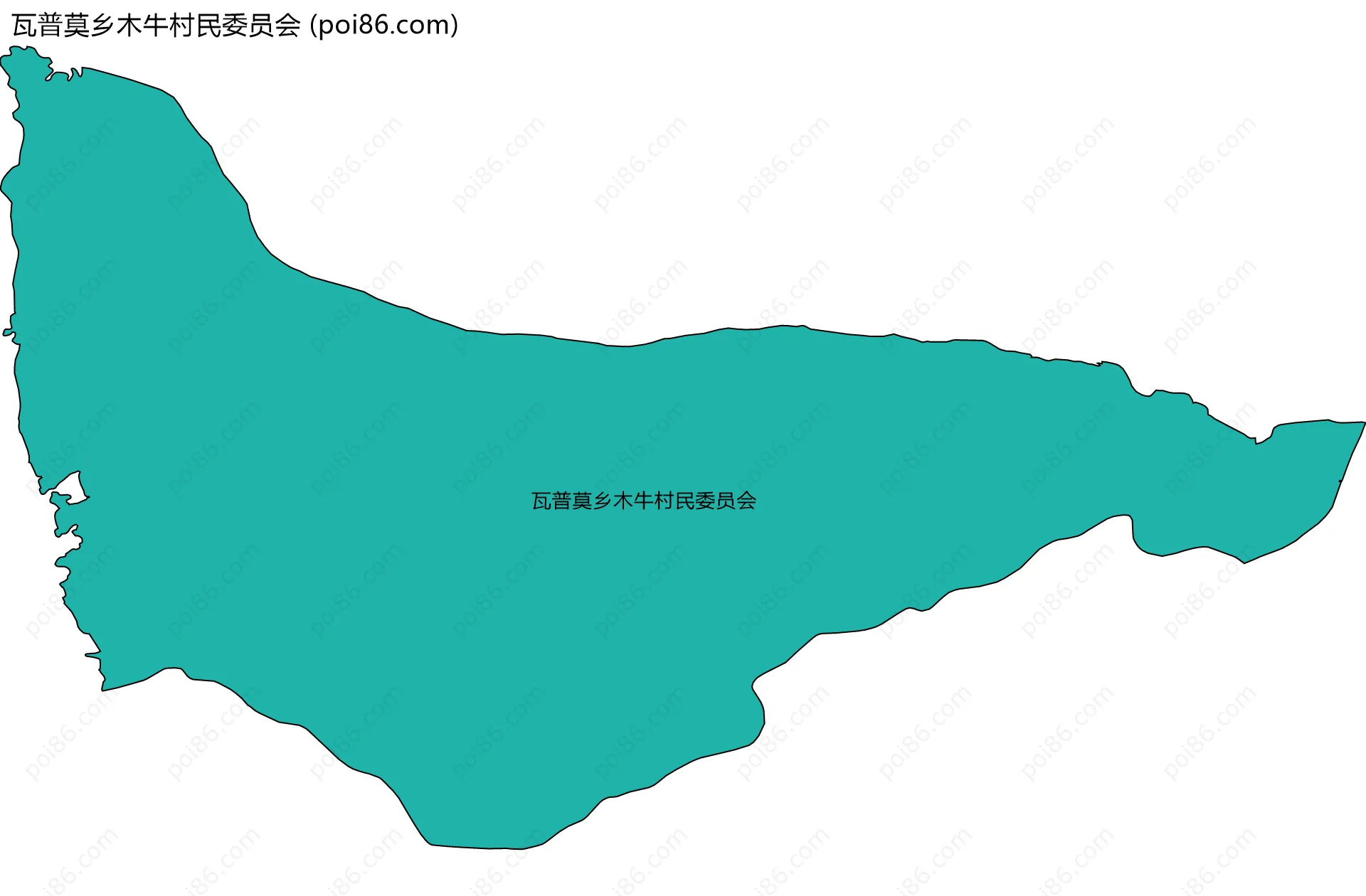 瓦普莫乡木牛村民委员会边界地图