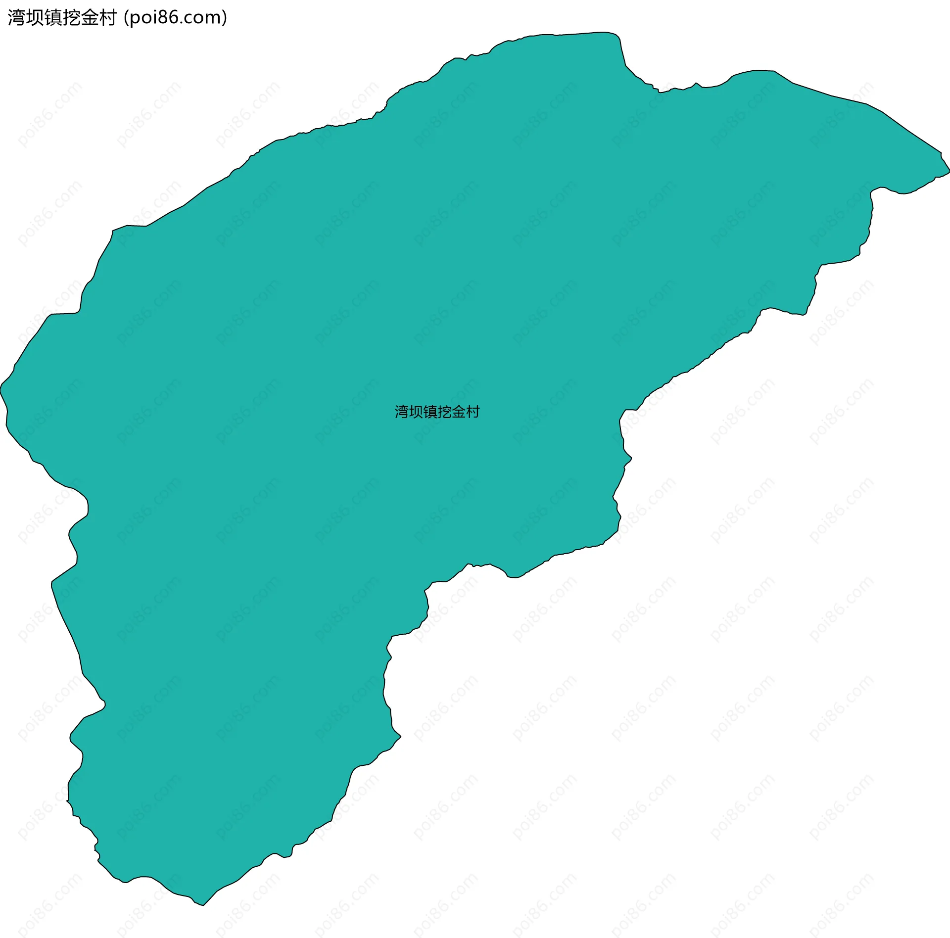 湾坝镇挖金村边界地图