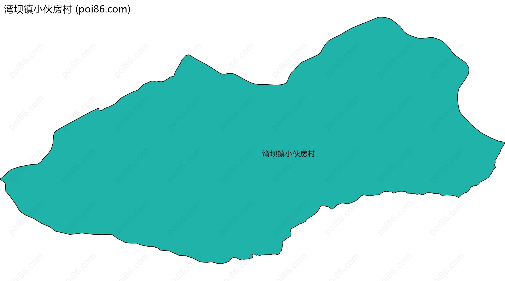 湾坝镇小伙房村边界地图