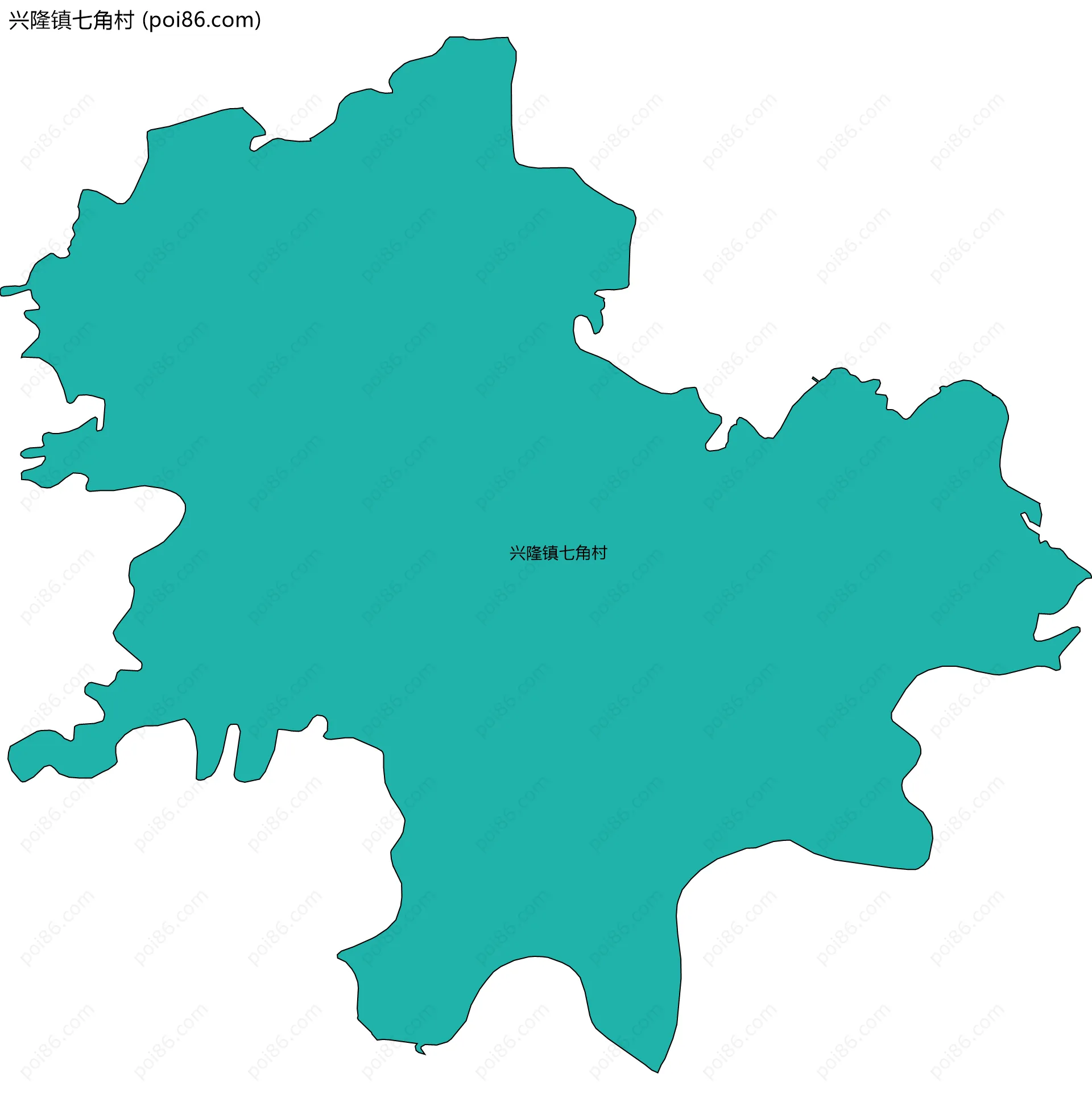兴隆镇七角村边界地图