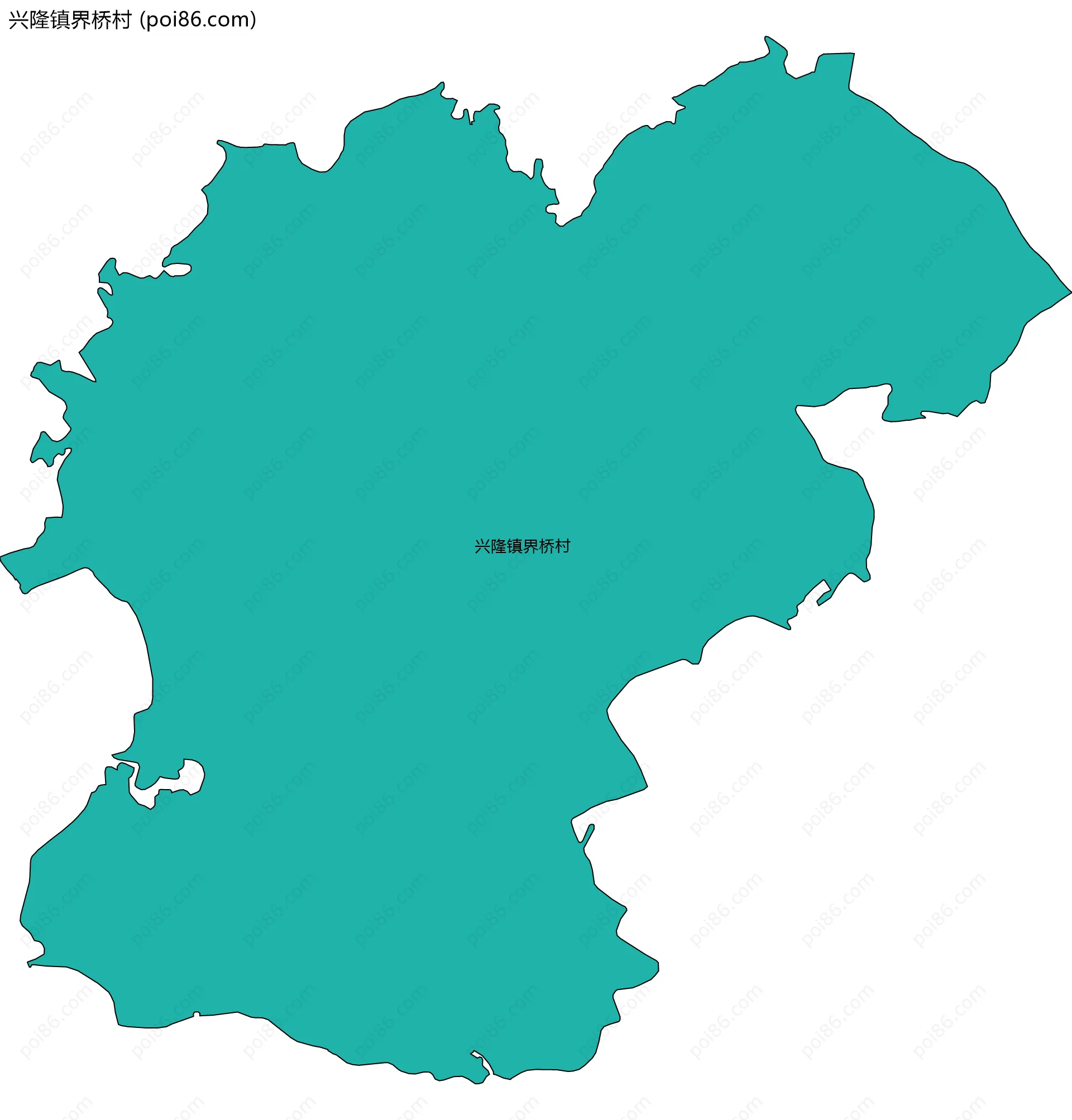 兴隆镇界桥村边界地图