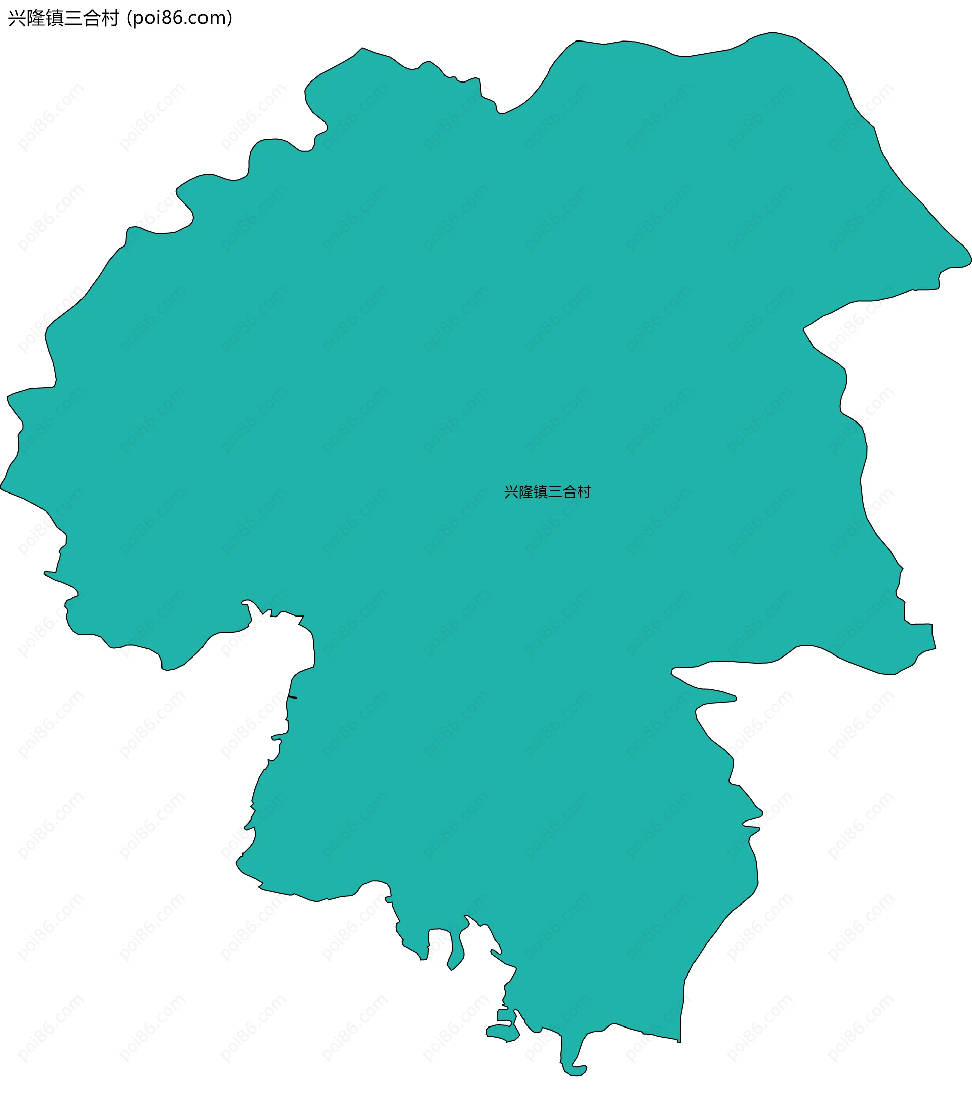 兴隆镇三合村边界地图