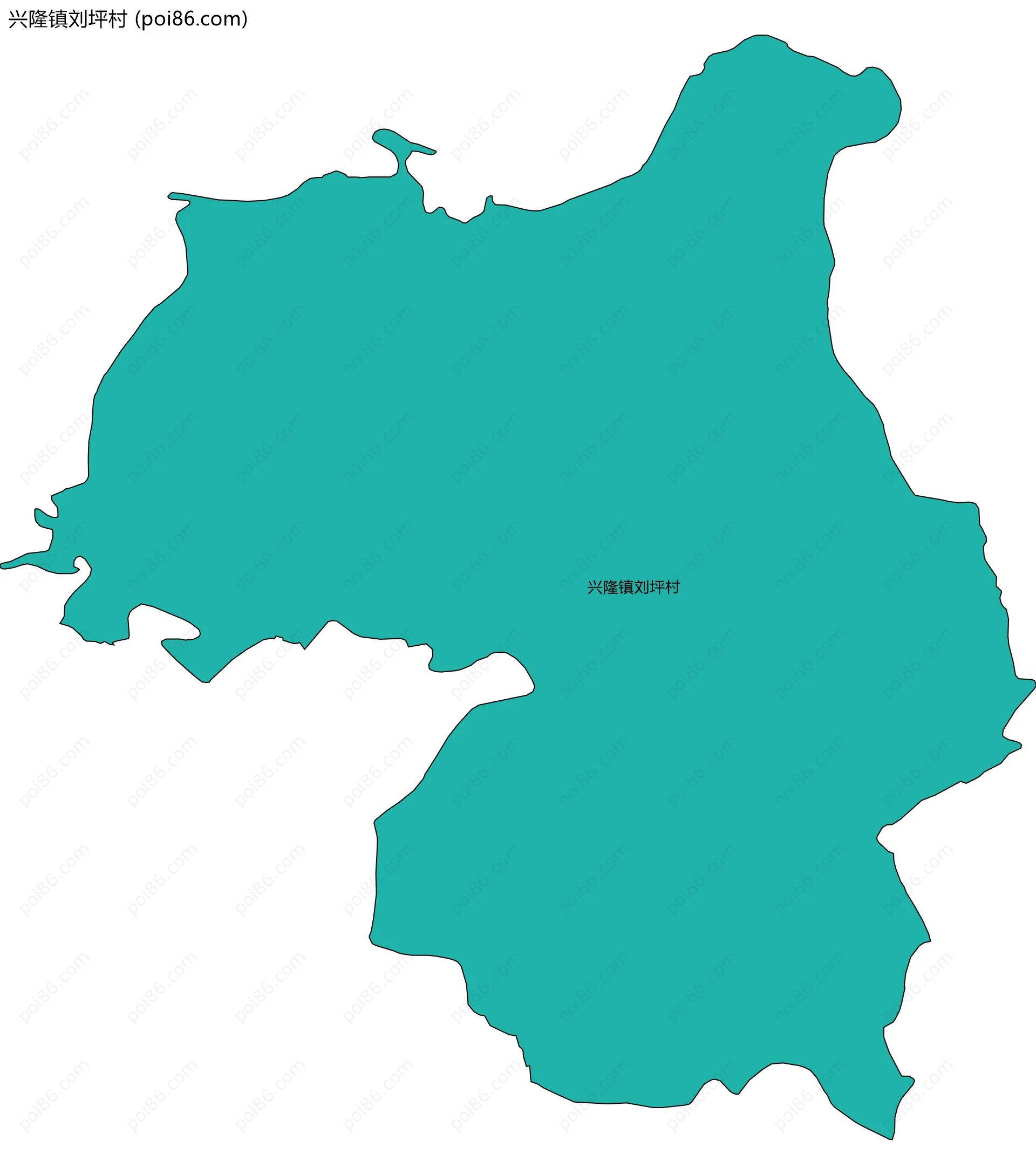 兴隆镇刘坪村边界地图