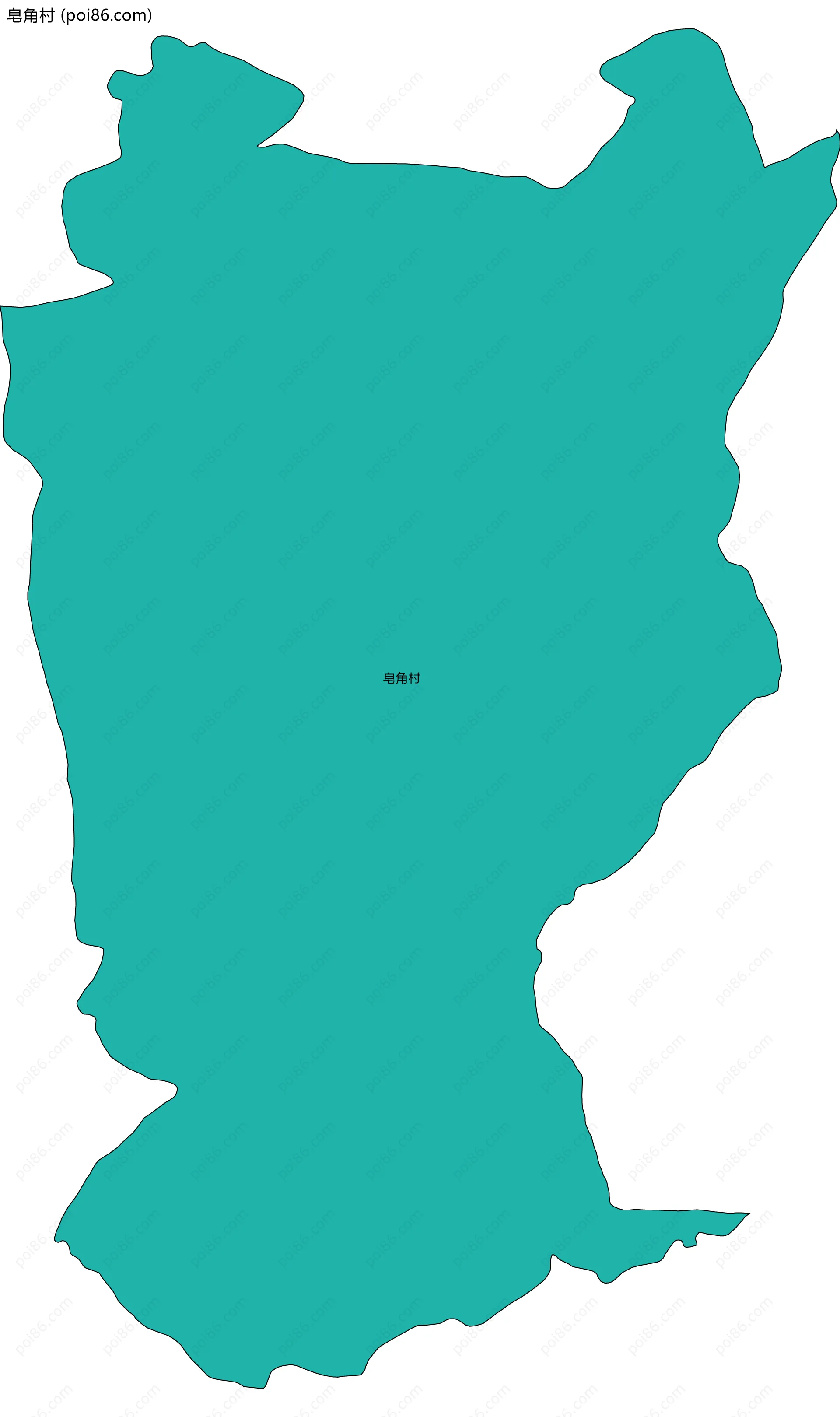 皂角村边界地图