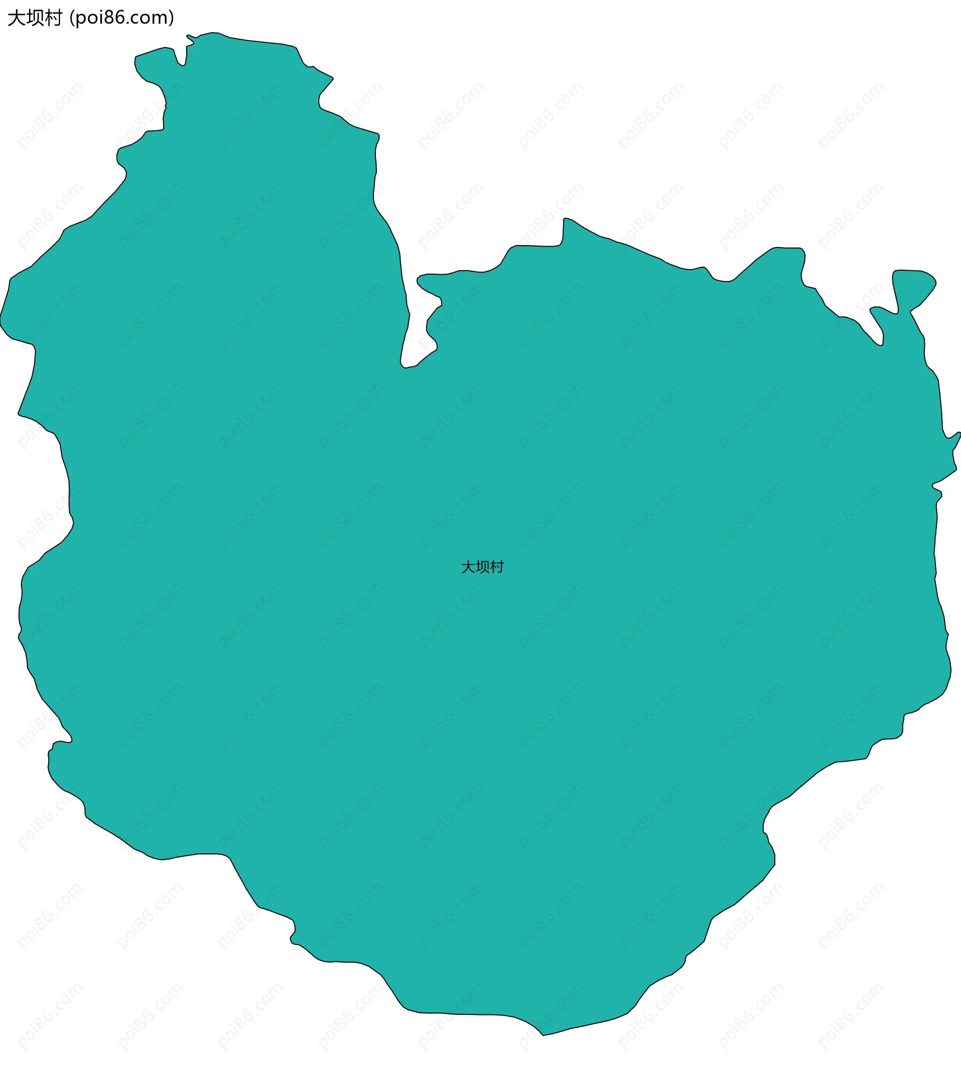 大坝村边界地图