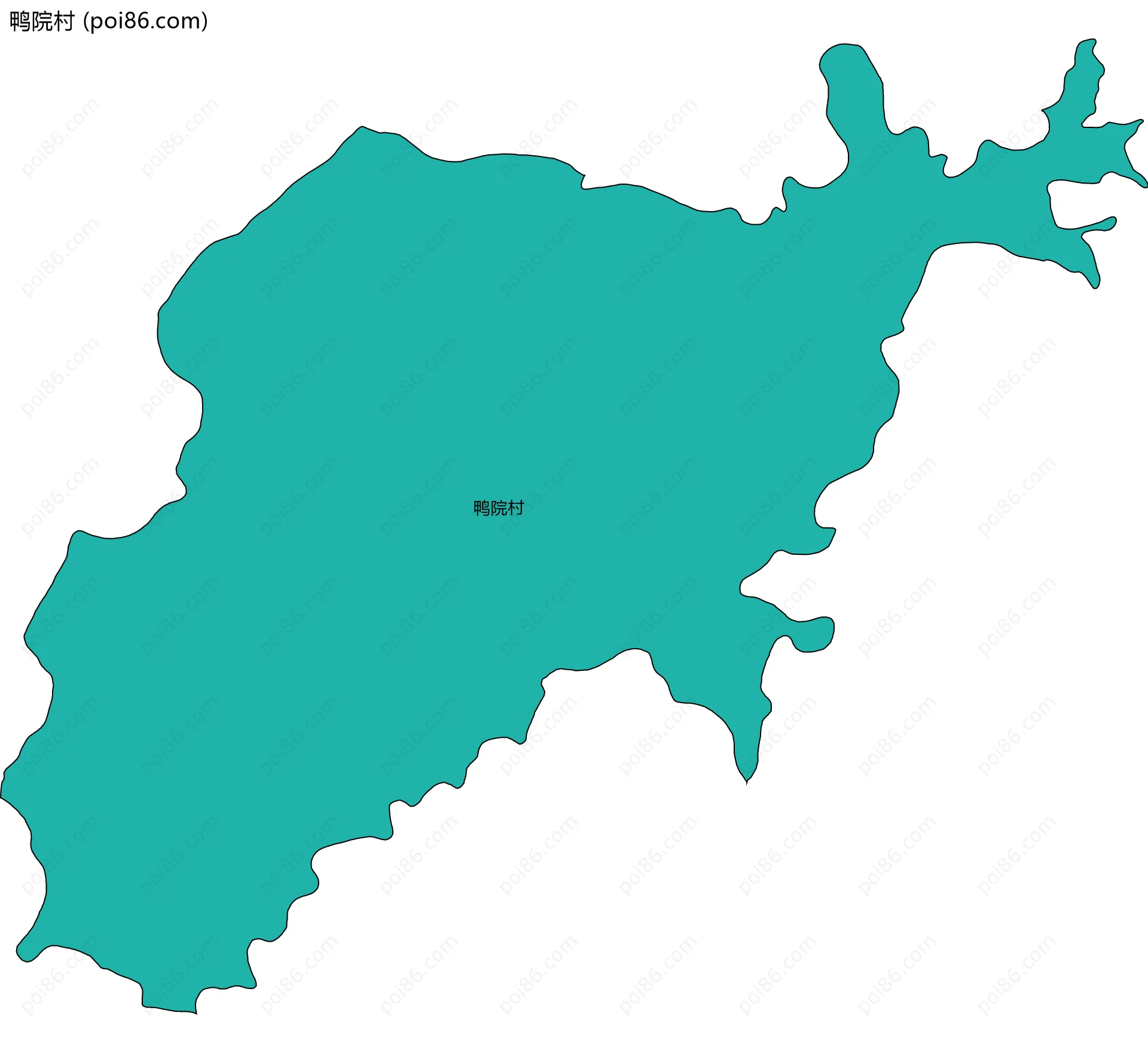 鸭院村边界地图
