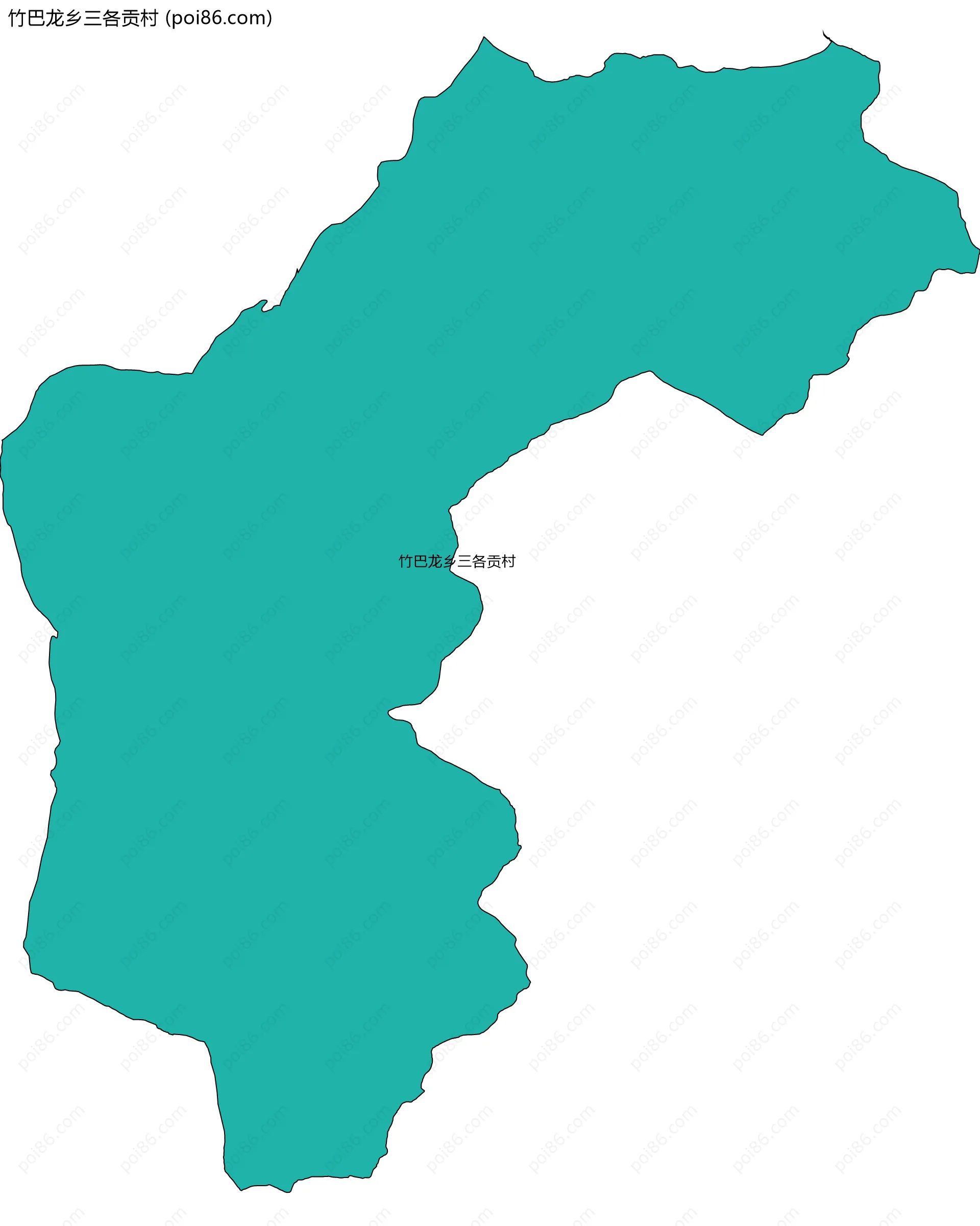 竹巴龙乡三各贡村边界地图